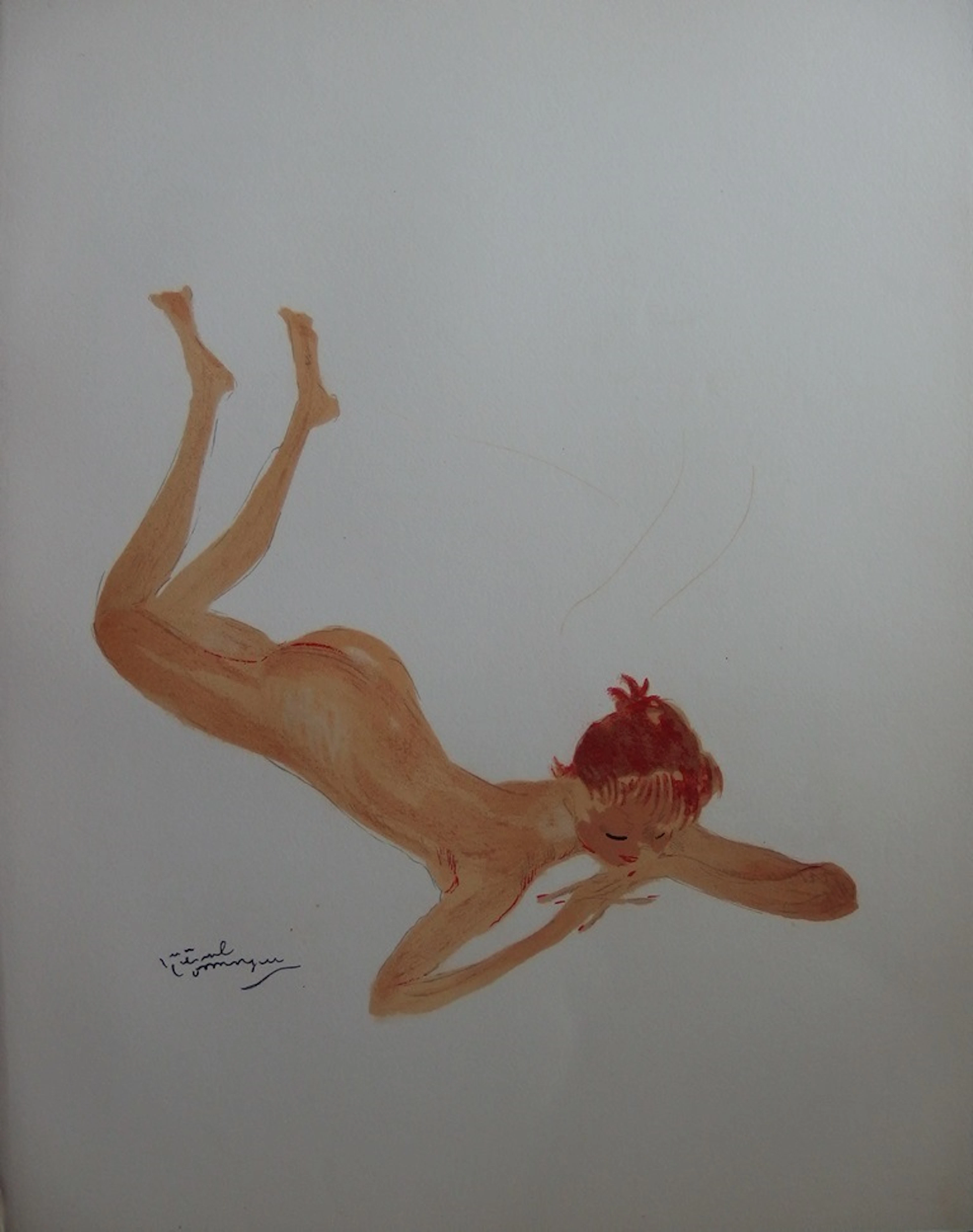 Jean-Gabriel DOMERGUE - Charmant songe, Lithographie originale signée