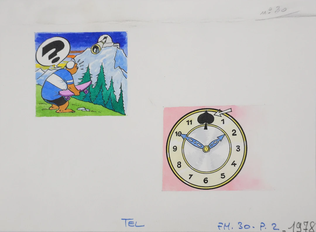 Roger BUSSEMEY : Nestor en vacances, Aquarelle originale