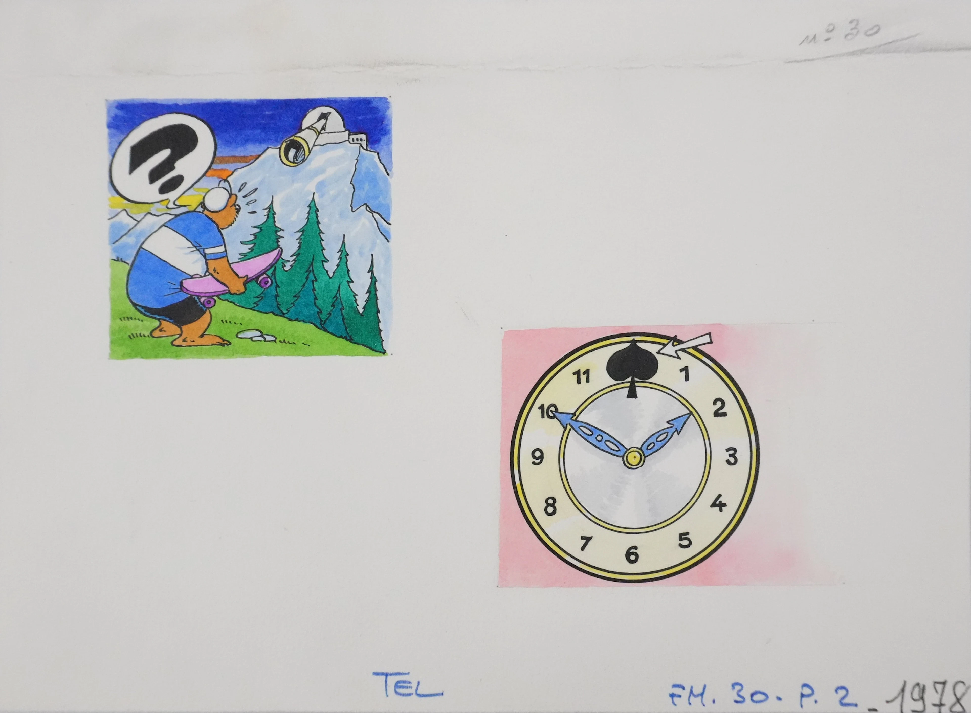 Roger BUSSEMEY : Nestor en vacances, Aquarelle originale