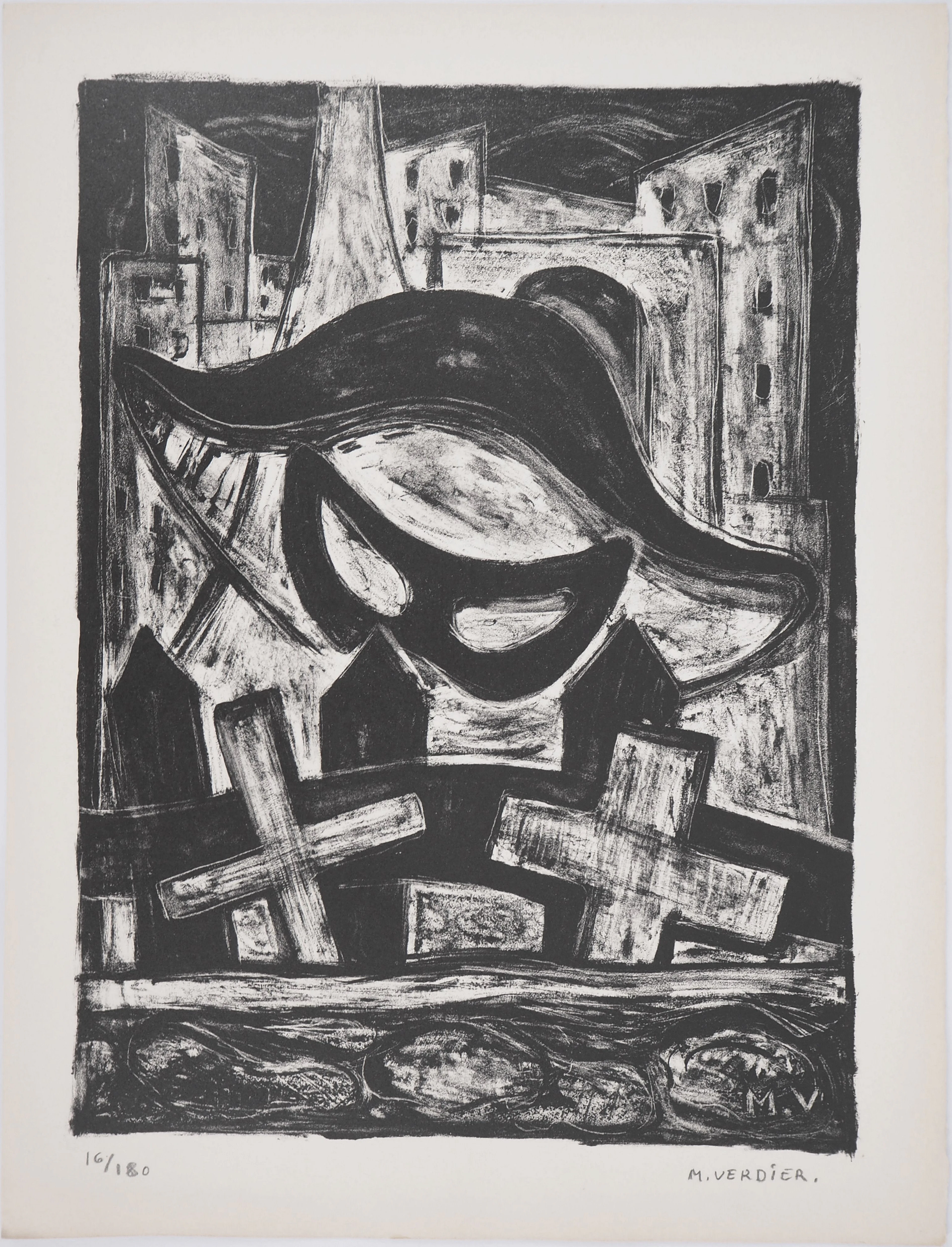 Maurice VERDIER : Carnaval, 1950 - Lithographie originale signée au crayon