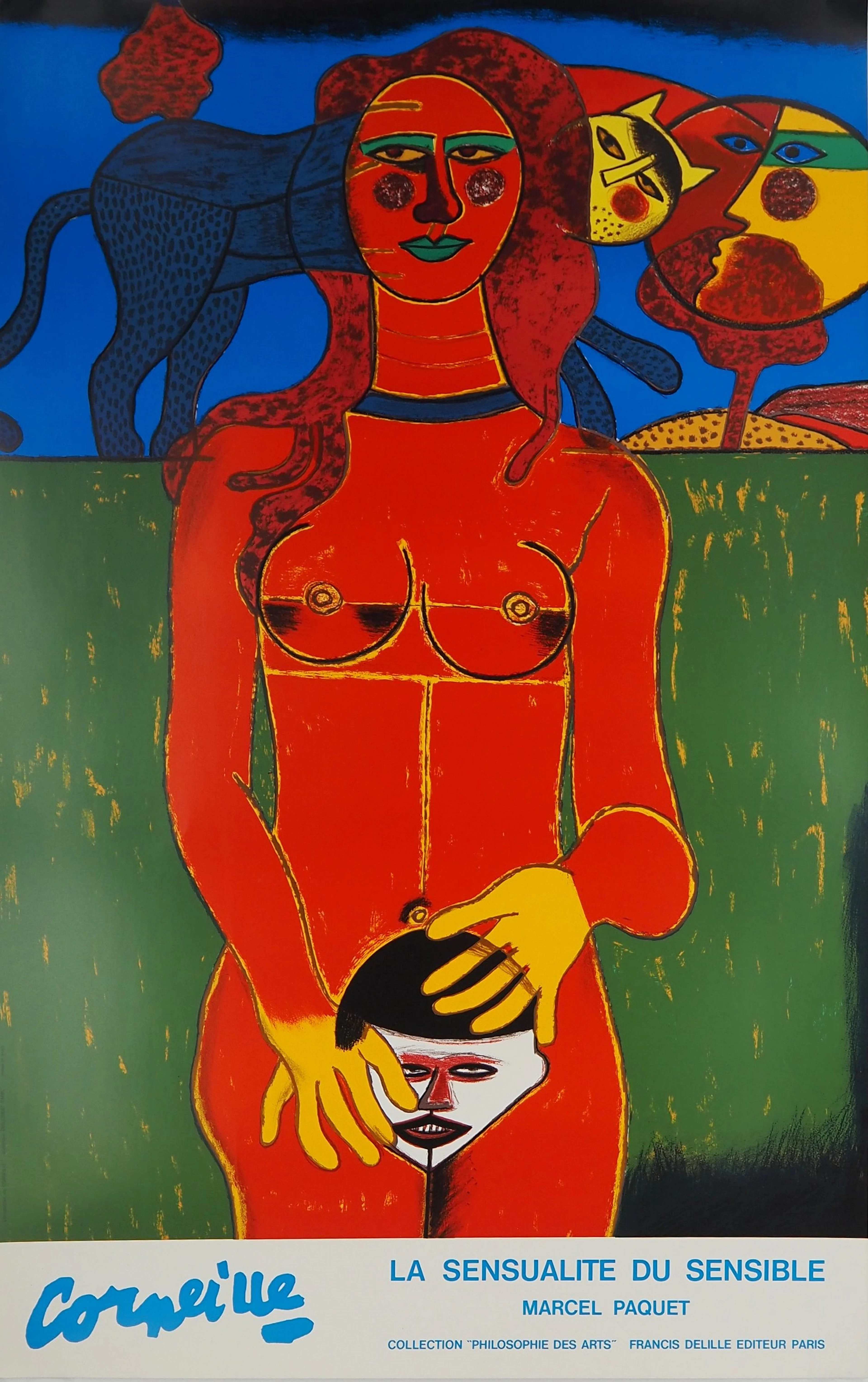 Guillaume CORNEILLE : Sensualité, Femme, Chat et Soleil souriant
