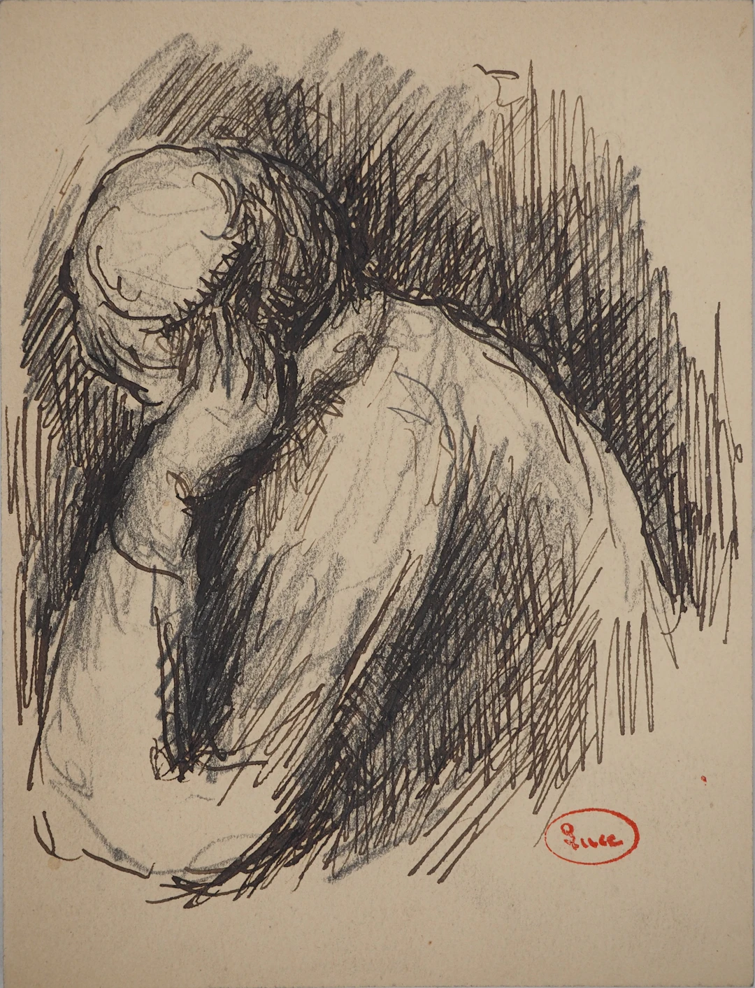 Maximilien LUCE : Songe, Dessin original signé