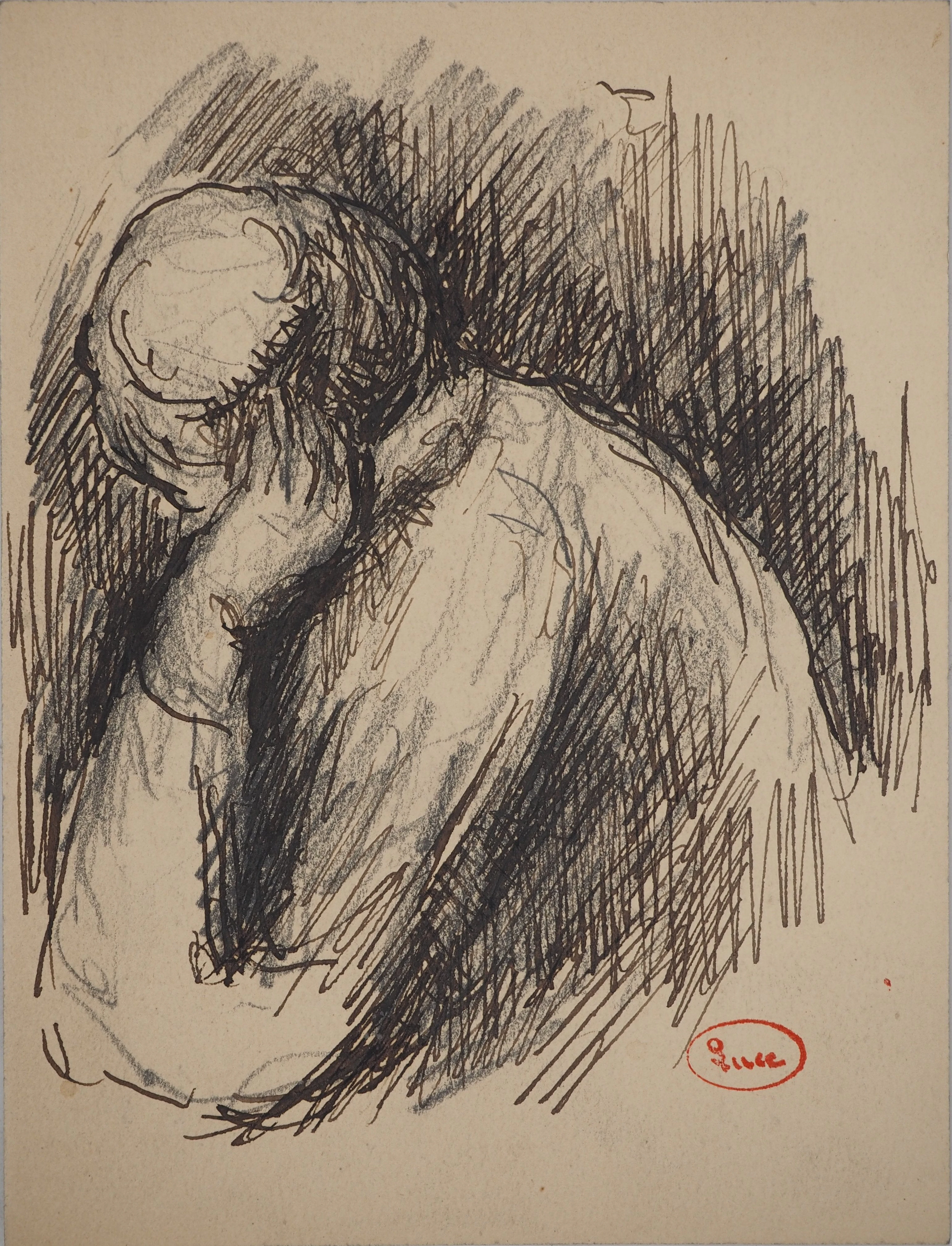 Maximilien LUCE : Songe, Dessin original signé