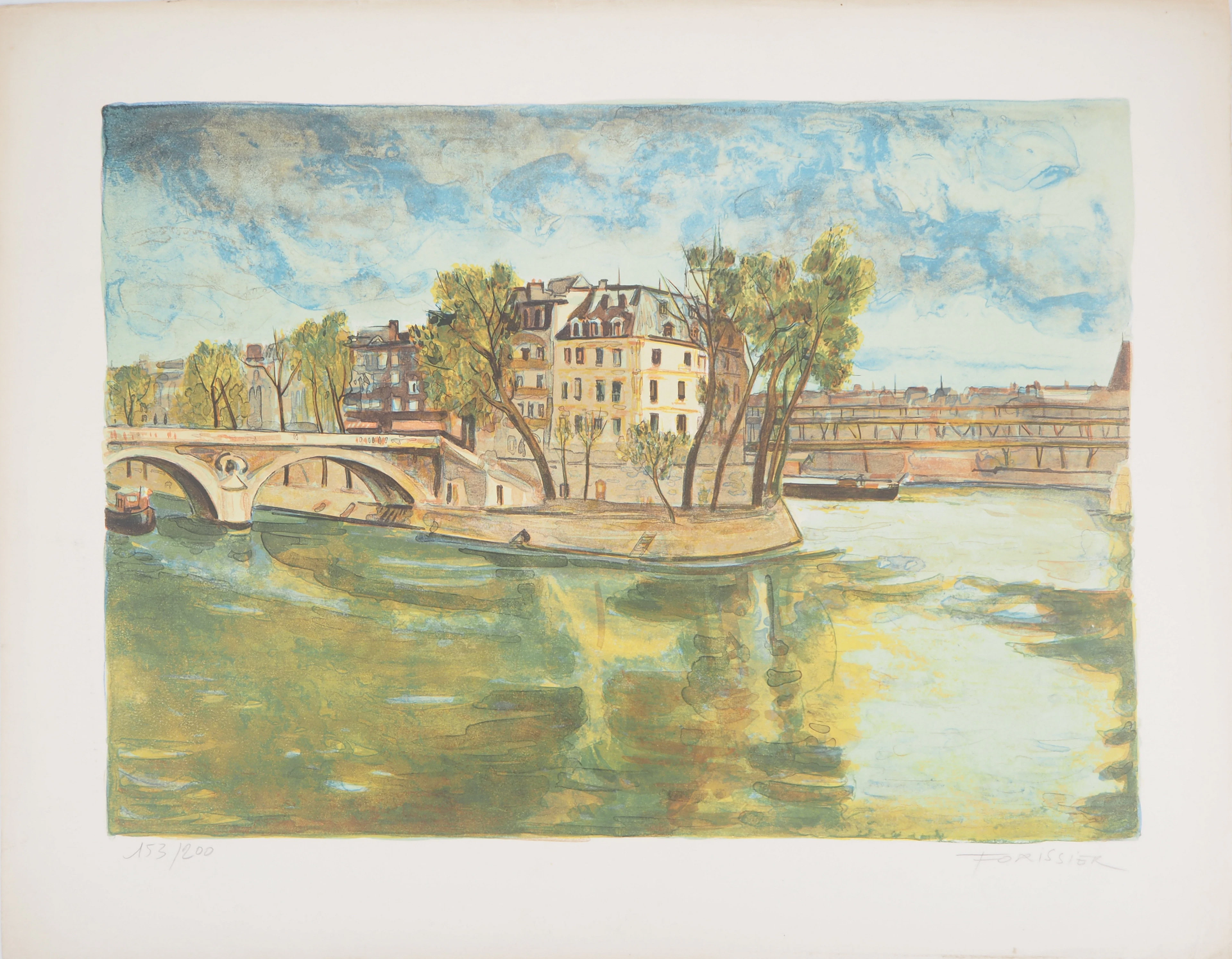 Roger FORISSIER: Vue de l’île Saint-Louis - Sérigraphie originale signée