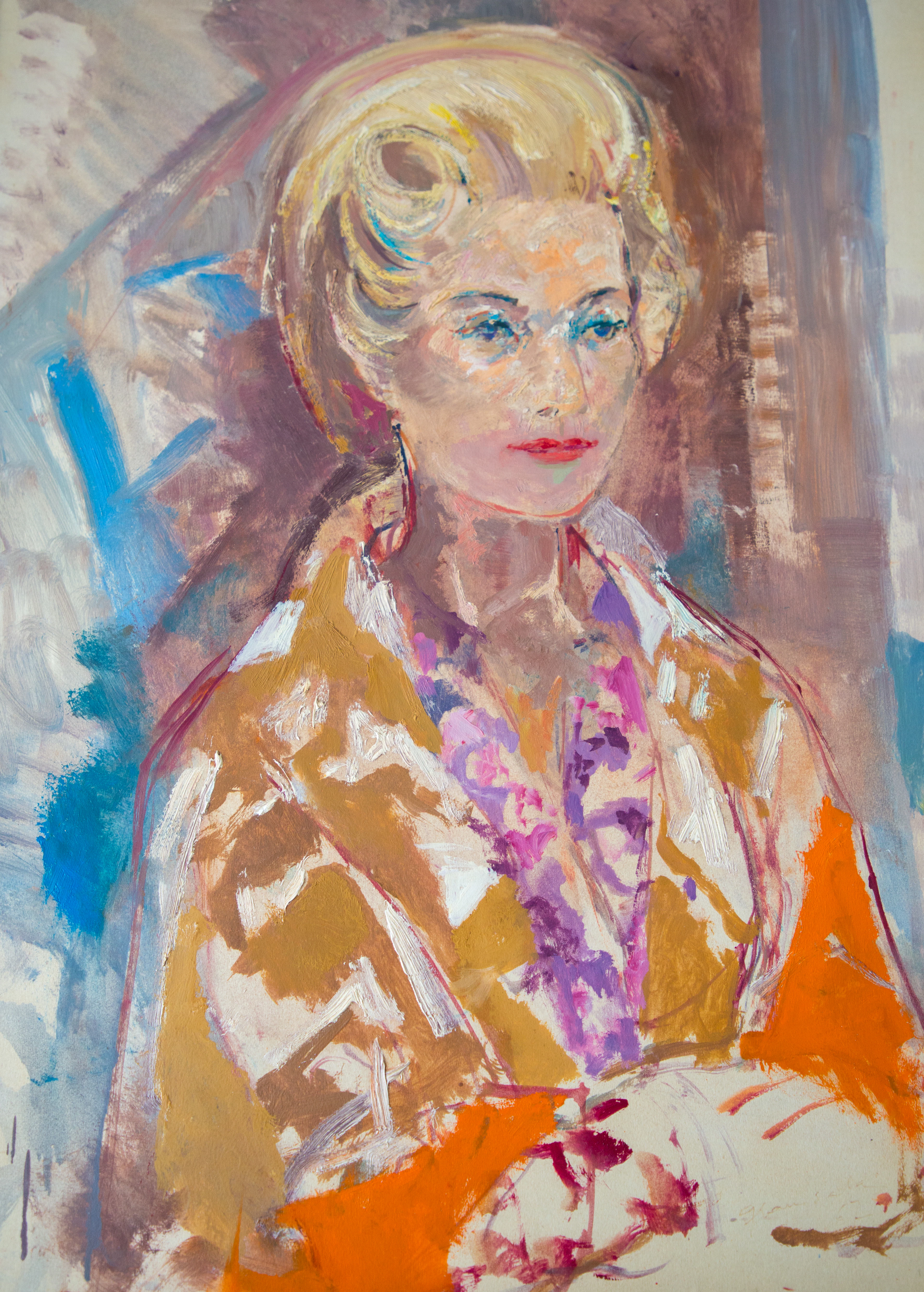 Emilio GRAU SALA - portrait d’une élégante - 1962 - huile sur panneau signée.