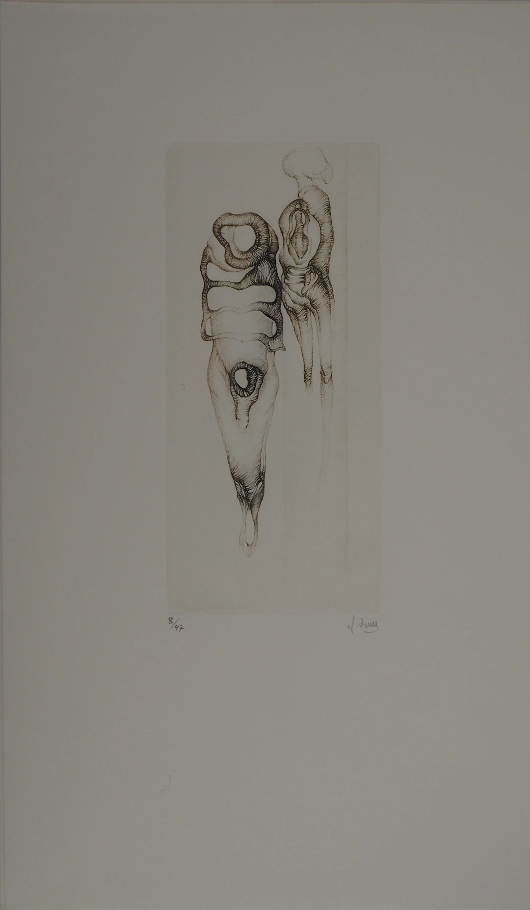 Fred DEUX : Les corps enracinés, Gravure originale signée