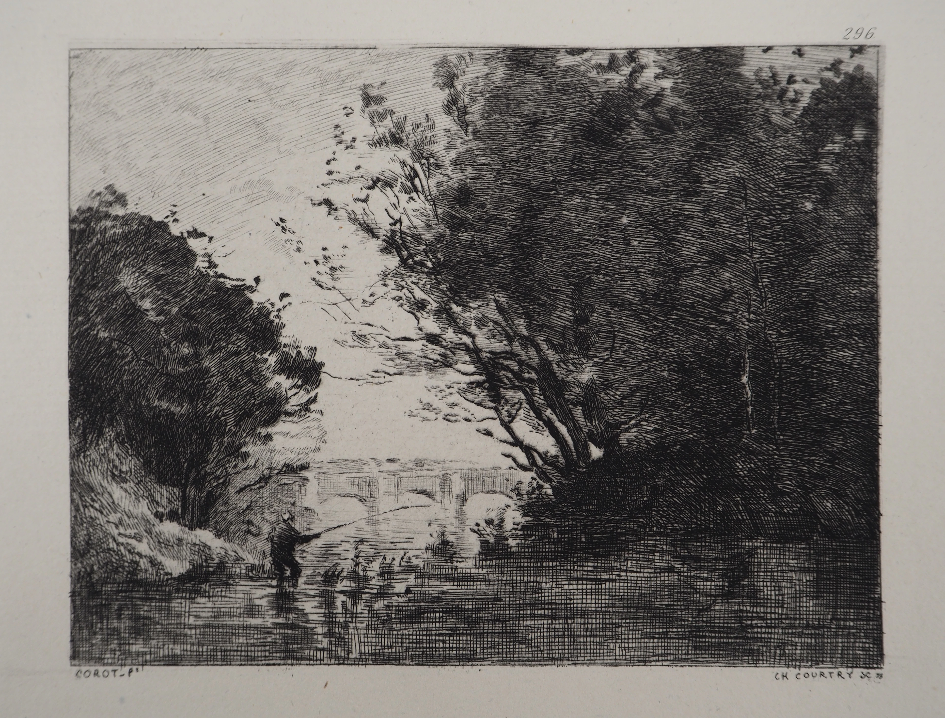 JB Camille COROT (d’après) - Bords de rivière, 1873 - Gravure