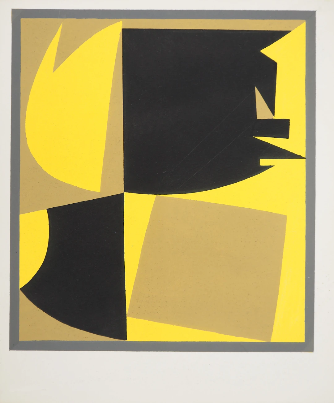 Victor VASARELY : Equilibre abstrait, Lithographie et pochoir