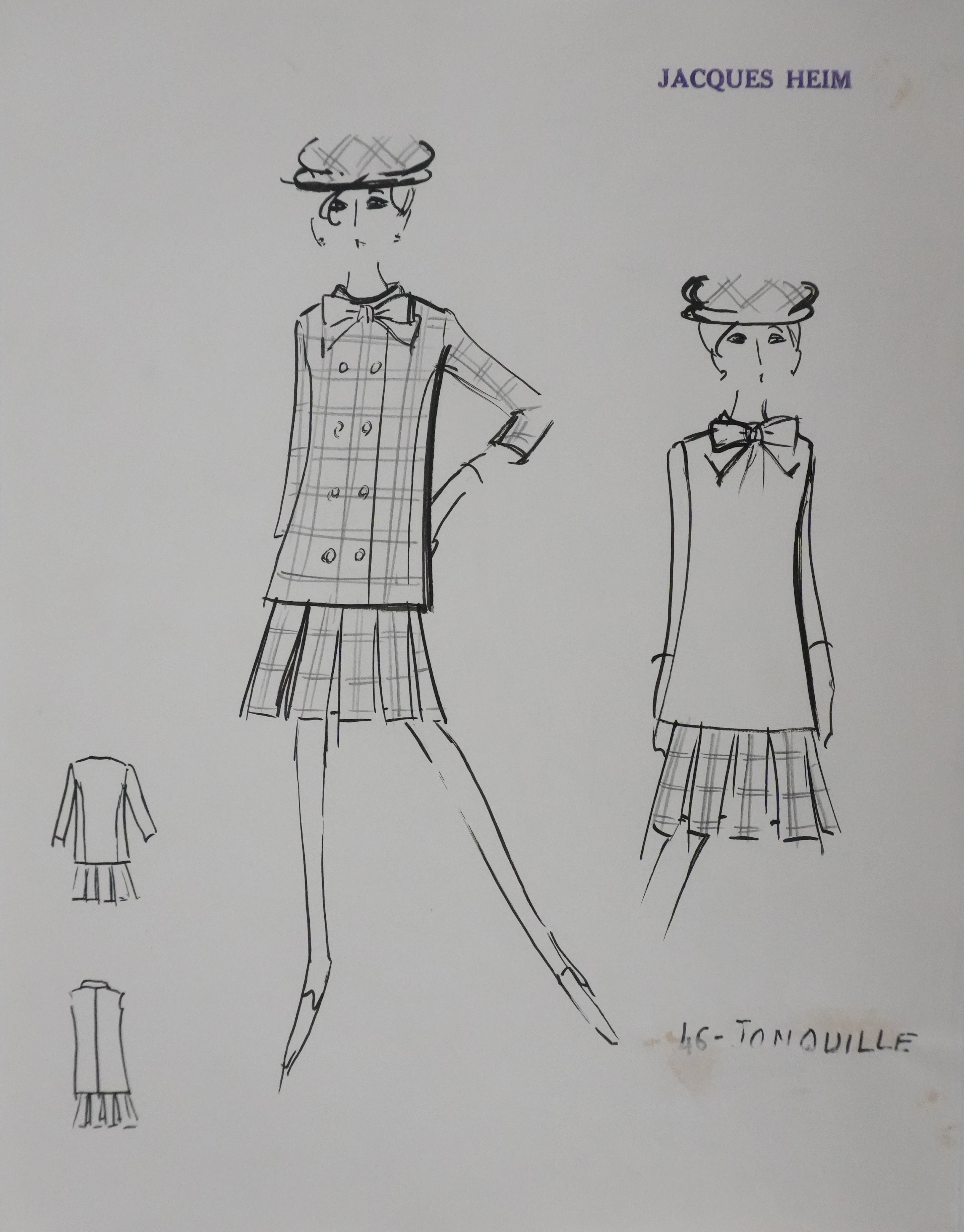 Jacques HEIM : Ensembles Jonquille, Dessin original signé