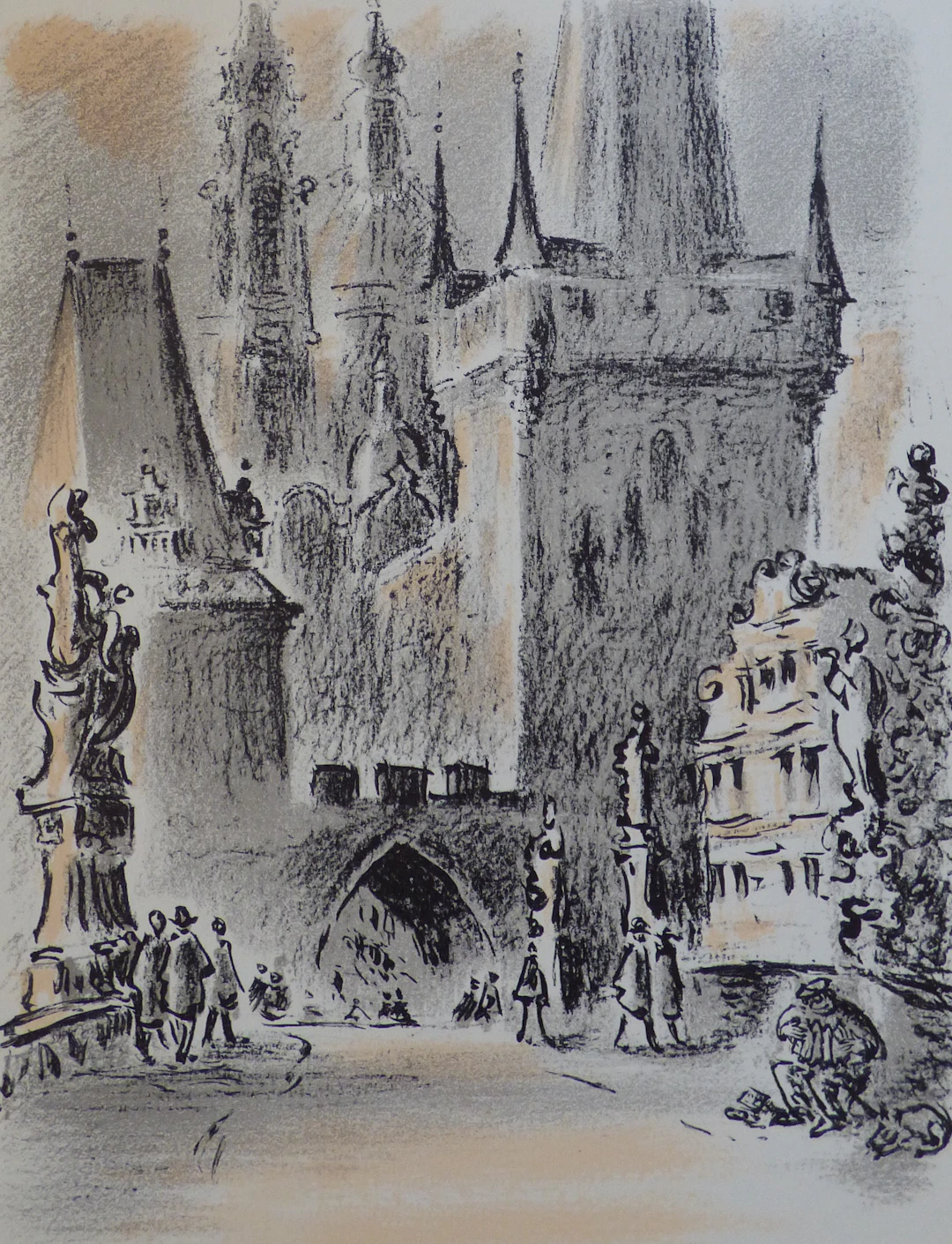 André HAMBOURG - Dans la rue 2, 1980 - Lithographie originale