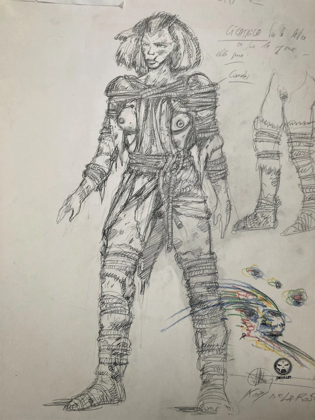 Philippe DRUILLET - Le Nom de la Rose - dessin original, mine de plomb