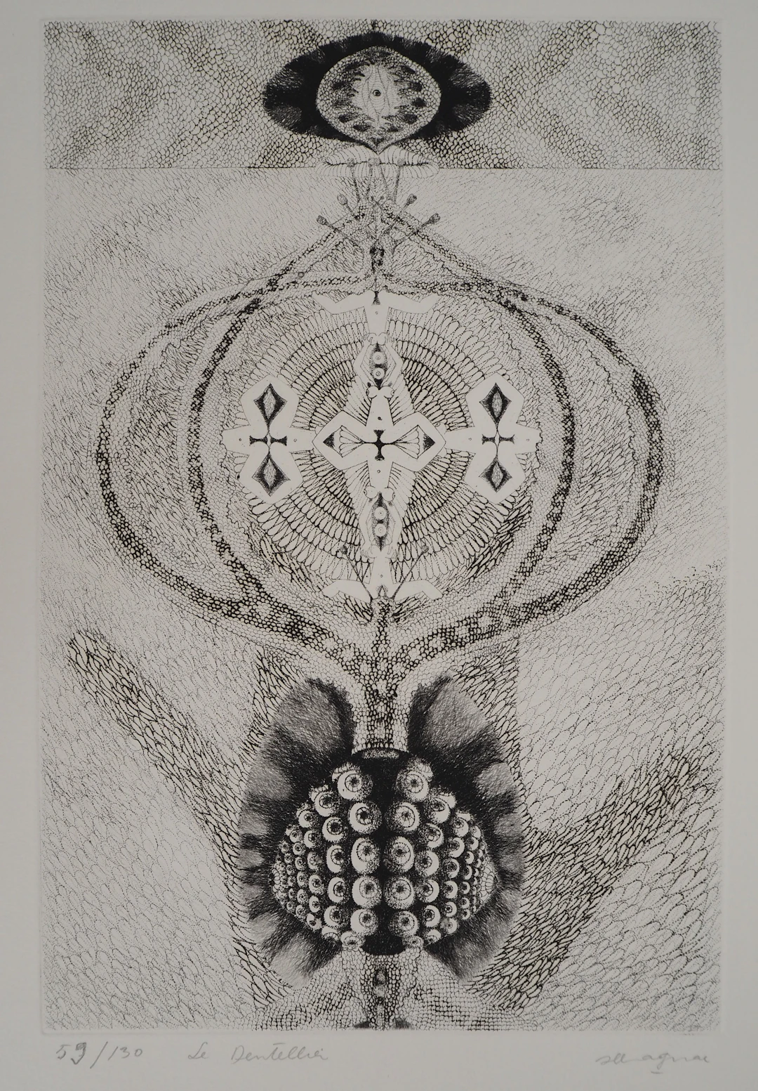 Jean-Marie ALBAGNAC, Le Dentellier, 1975 - Gravure sur cuivre originale signée