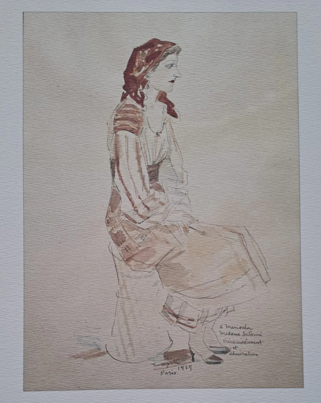 Léonard Foujita (d’après) - Portrait de Mariowara - Impression d’art