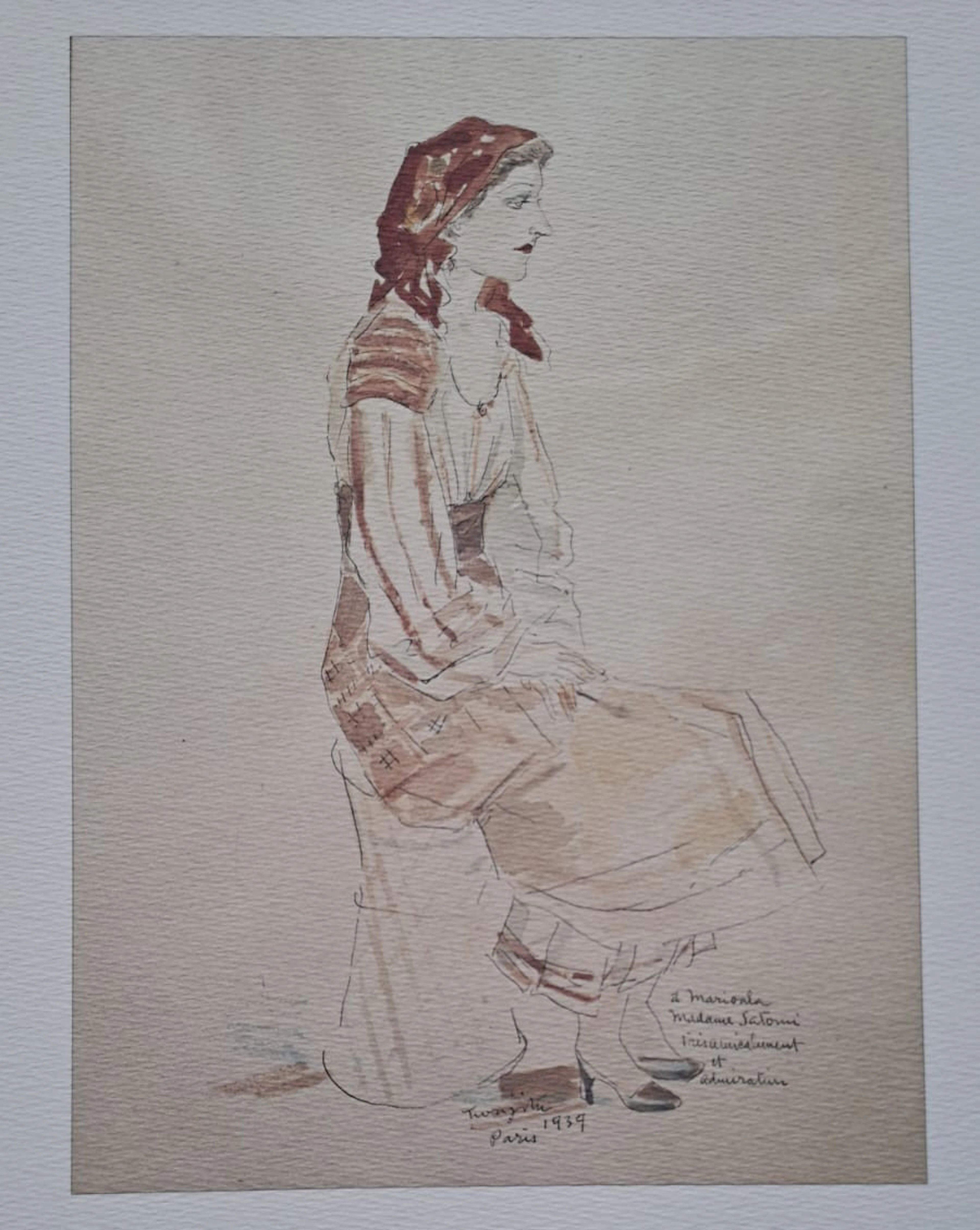 Léonard Foujita (d’après) - Portrait de Mariowara - Impression d’art
