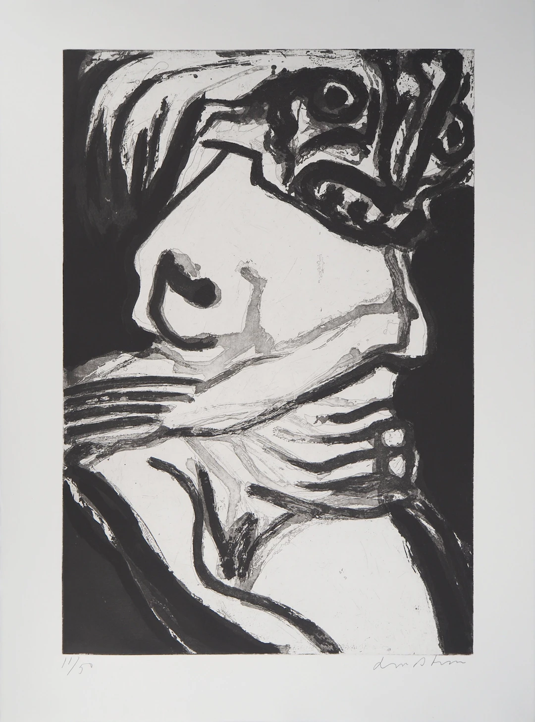 Bengt LINDSTROM : Le chaman, Gravure originale signée
