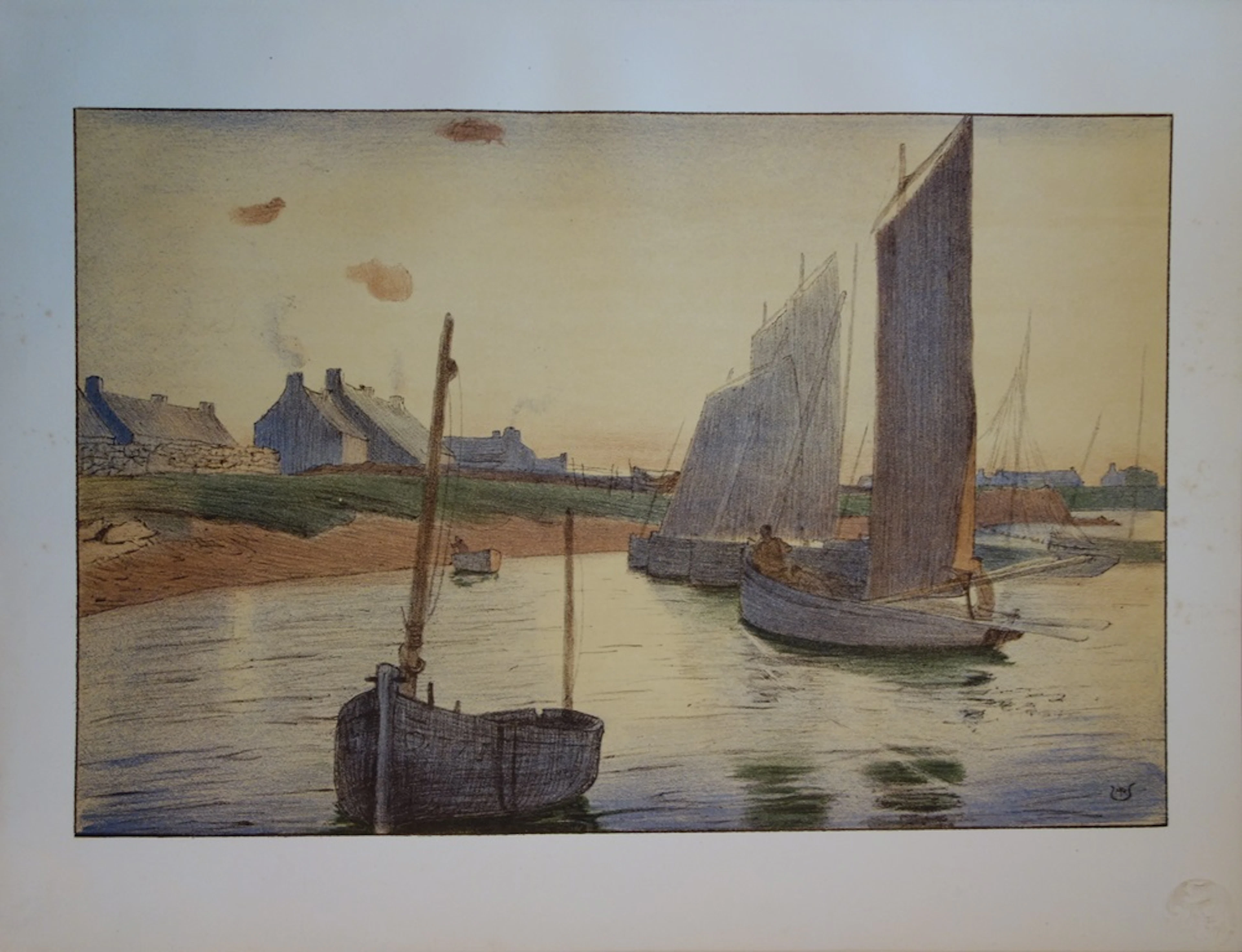 Raoul André ULMANN : Bretagne, Tristesse sur la mer, Lithographie