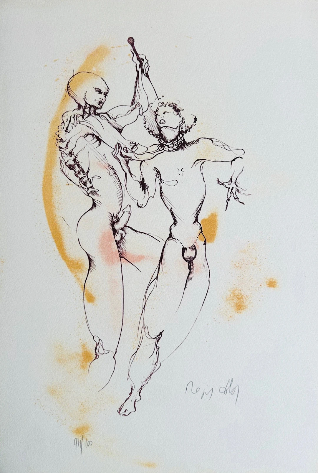 Régis DHO - Sans-titre, 1995 - Lithographie originale signée au crayon