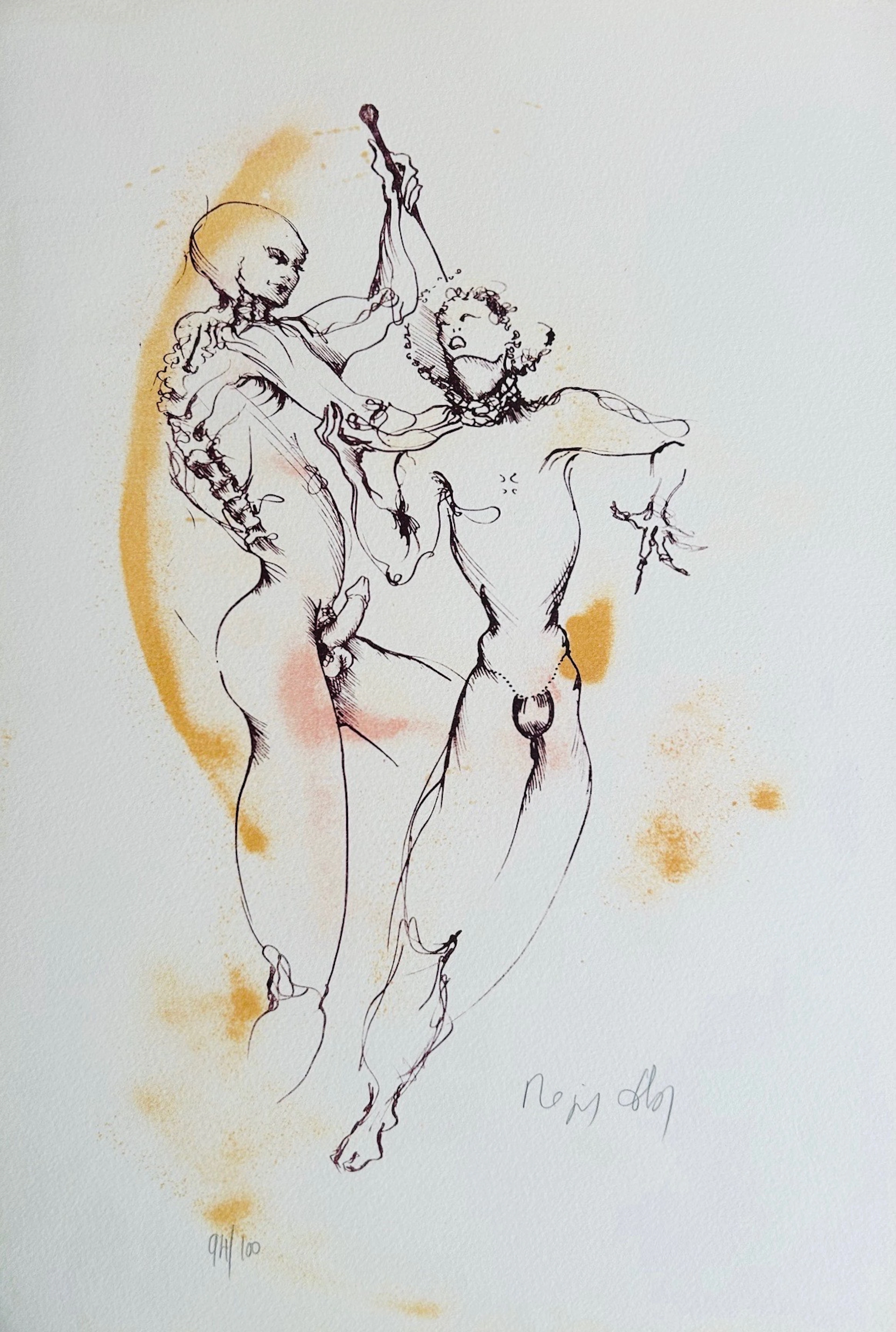 Régis DHO - Sans-titre, 1995 - Lithographie originale signée au crayon