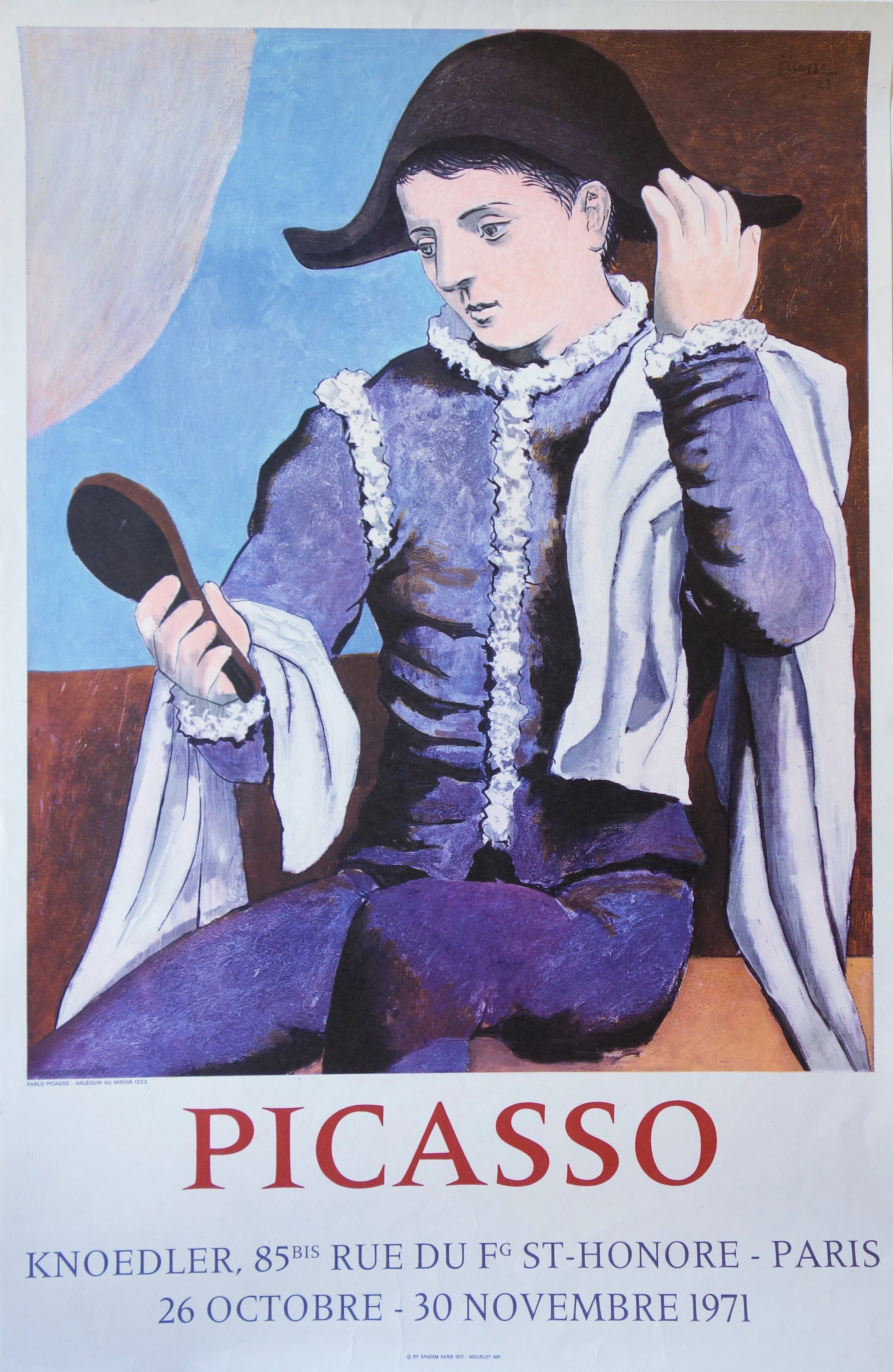 Pablo PICASSO (d’après) - Arlequin avec un miroir, 1971 - Lithographie
