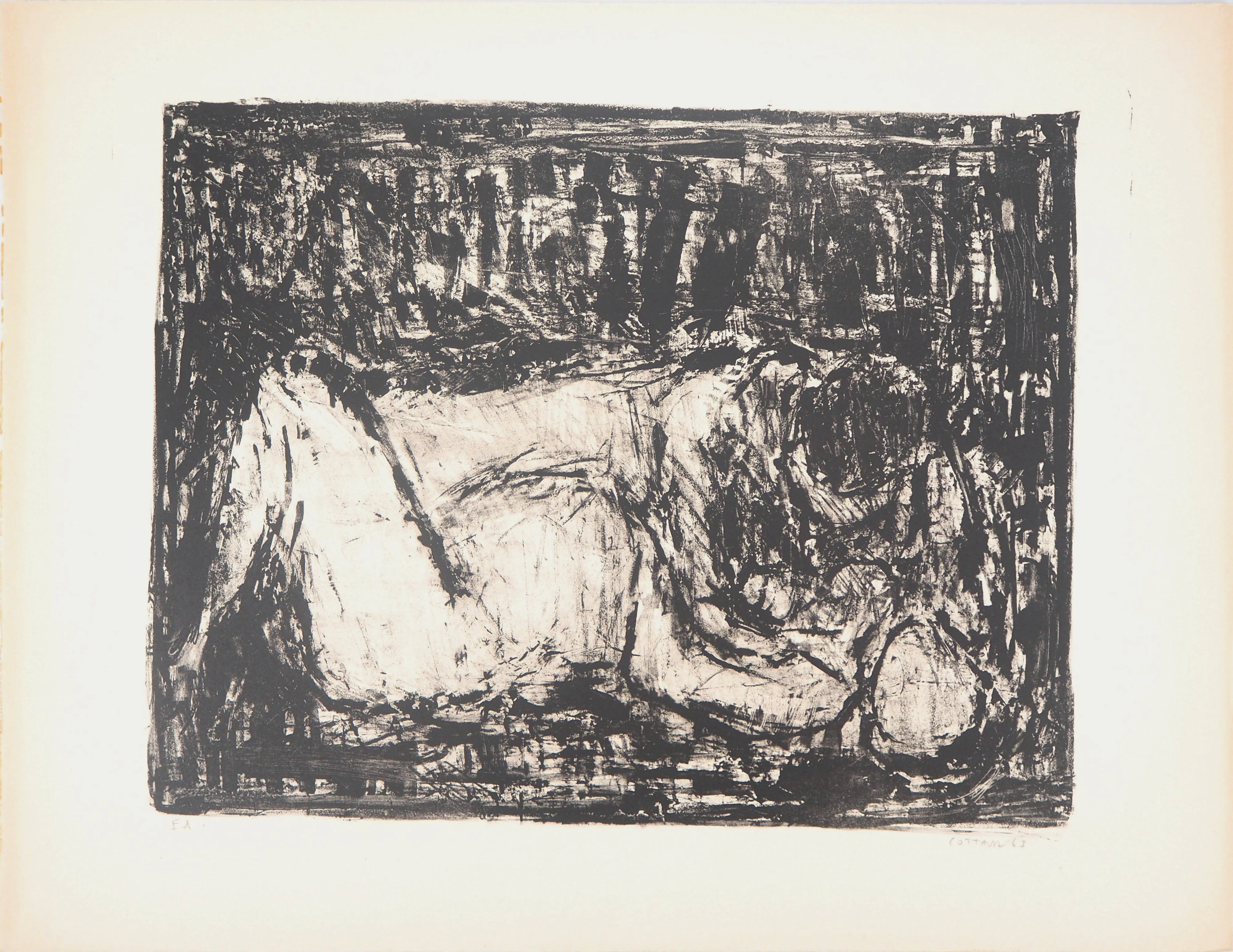 André COTTAVOZ : Les amoureux - Lithographie Originale Signée et Numérotée