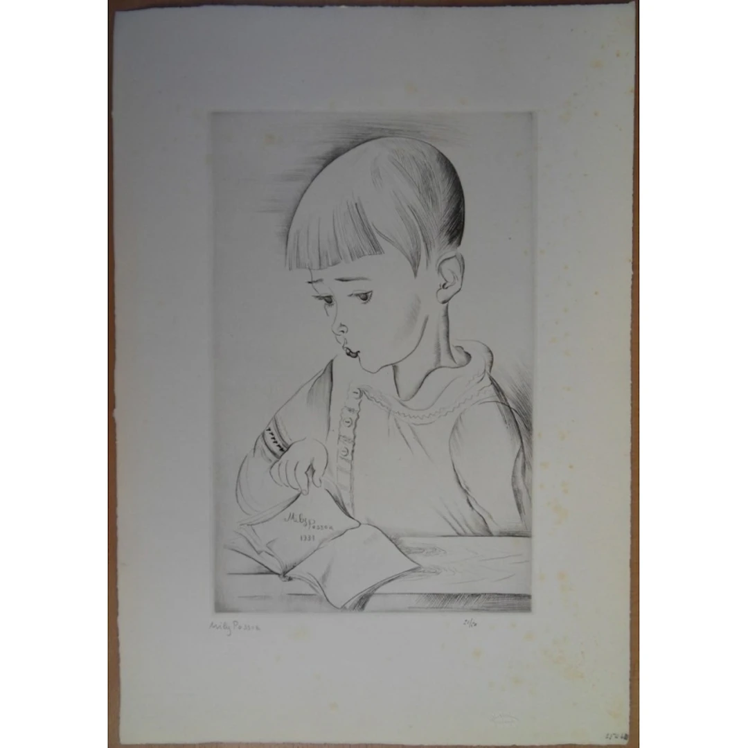 Mily POSSOZ - Le garçonnet - Gravure signée au crayon