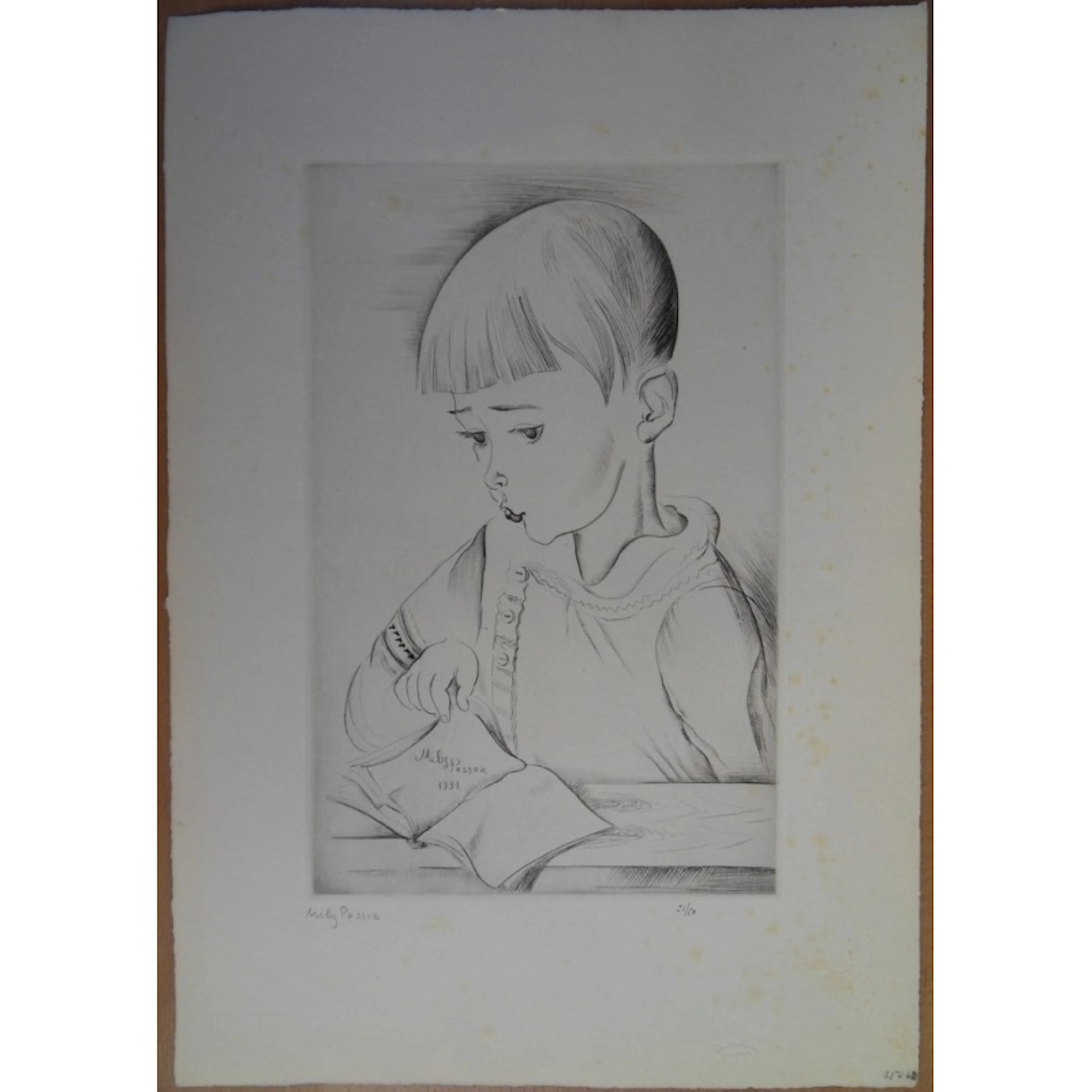 Mily POSSOZ - Le garçonnet - Gravure signée au crayon