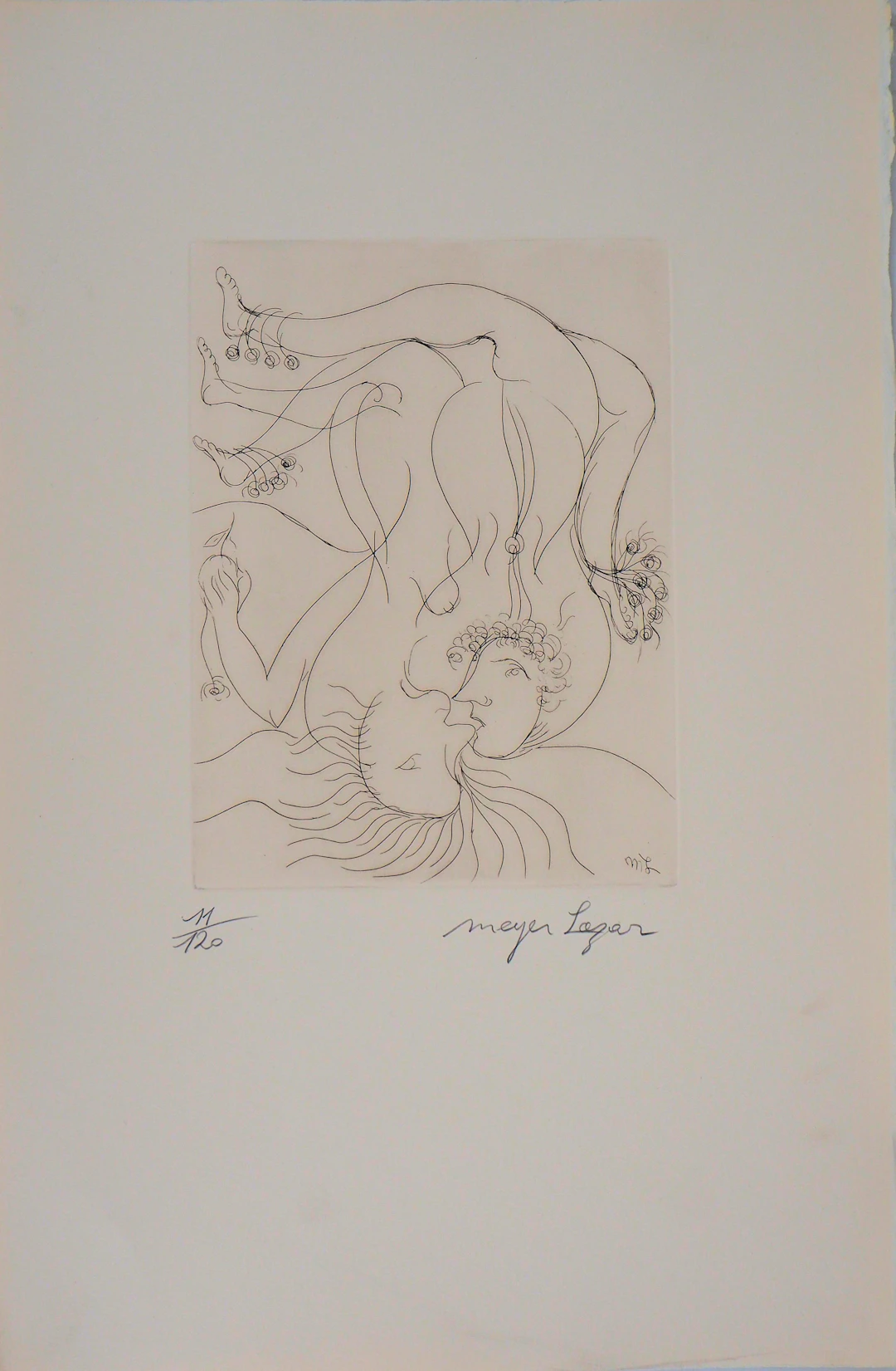 Meyer LAZAR - Amour renversant, 1974 - Gravure originale signée