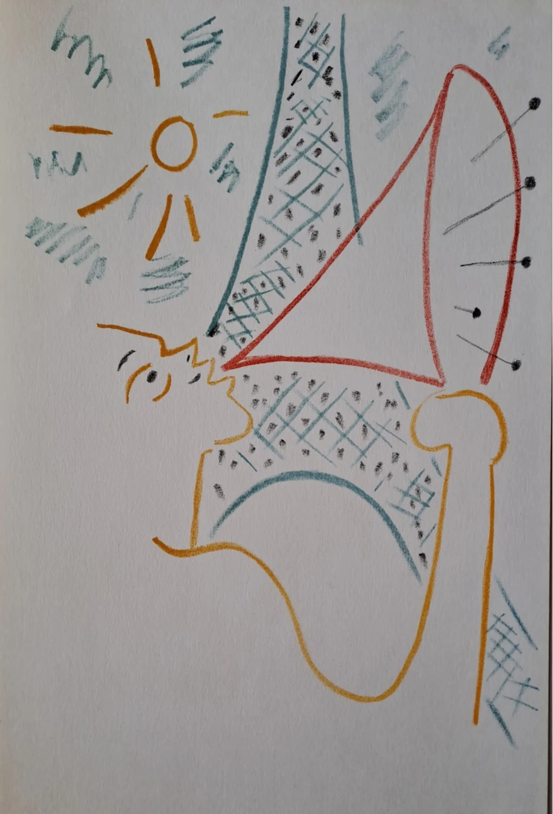 Jean Cocteau - Fête à la Tour Eiffel - Lithographie originale en couleur