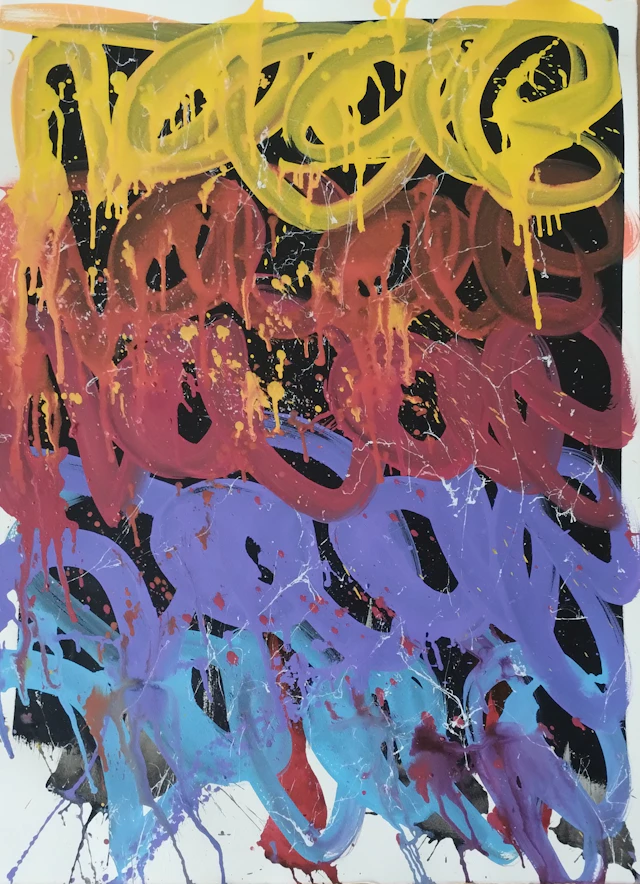 Jonone - Untitled colour V, Jonone - Encre sur papier