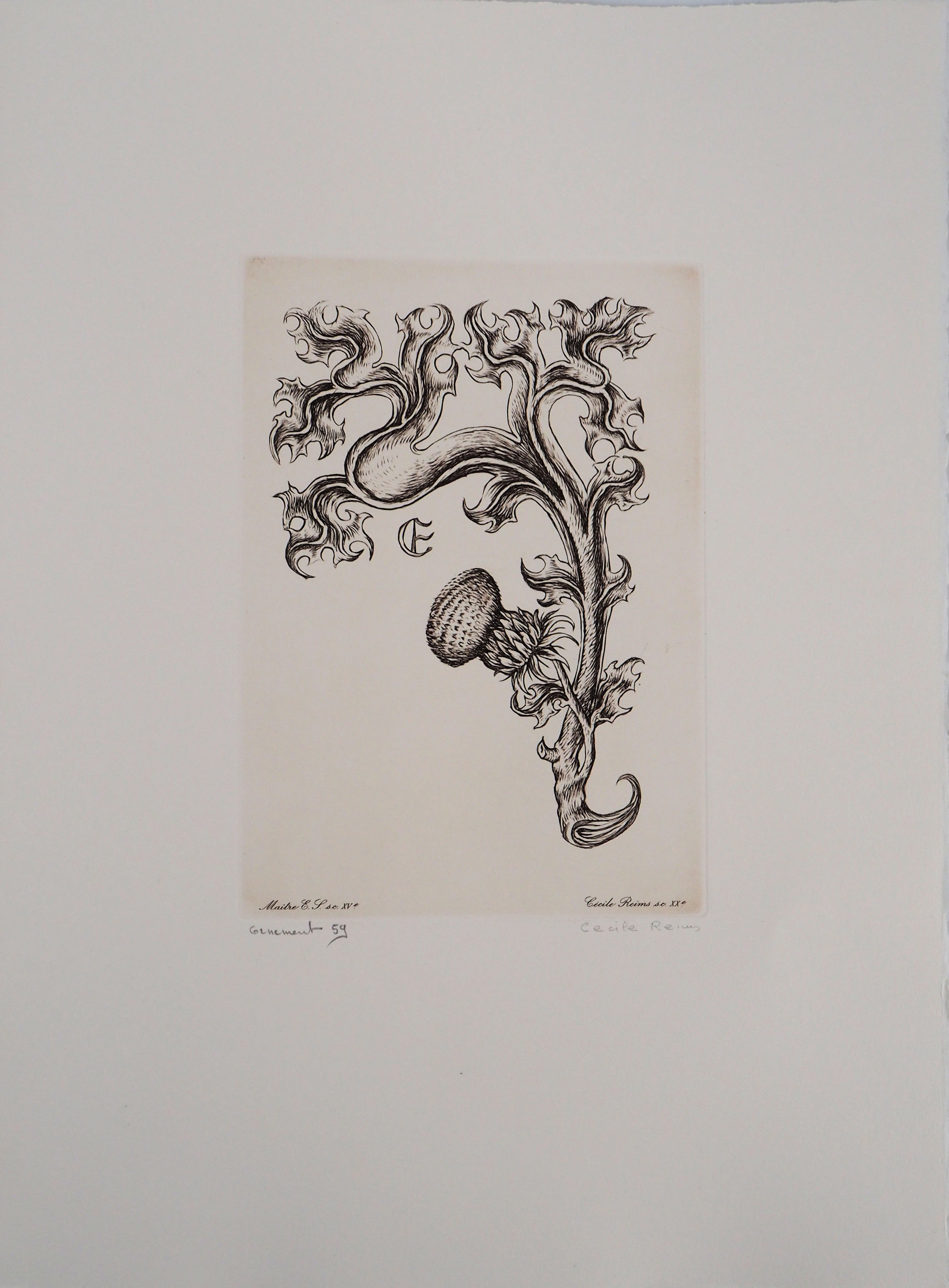 Cécile REIMS : Floraison - Gravure originale signée