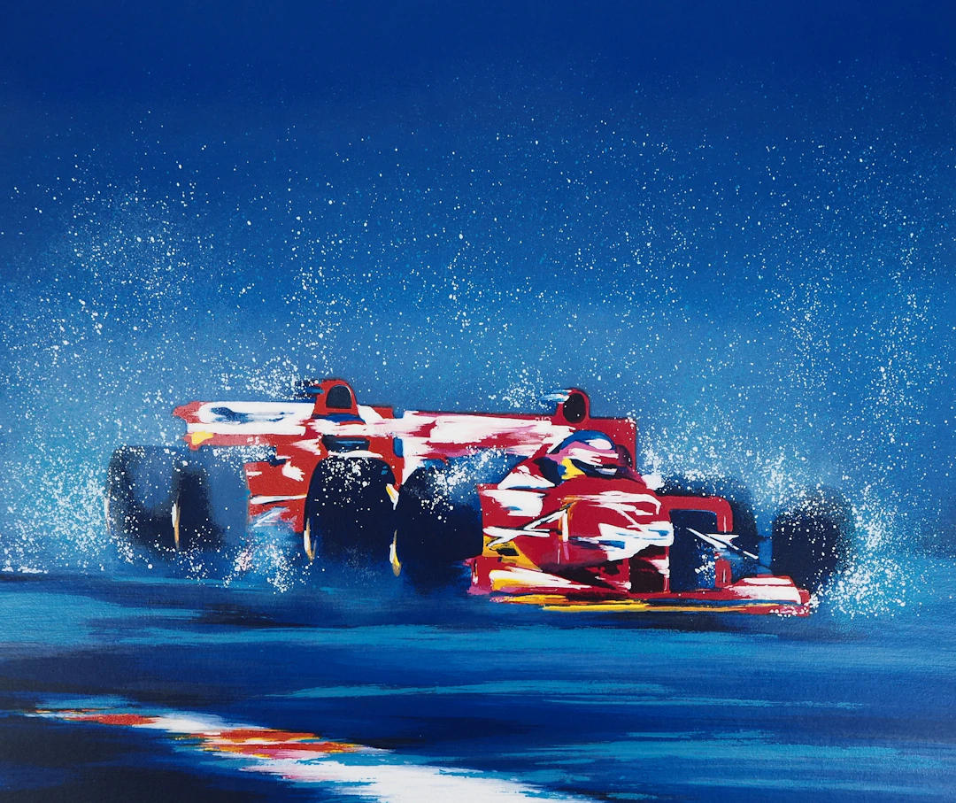 Victor SPAHN : Formule 1 Duel de Ferrari - Sérigraphie originale signée
