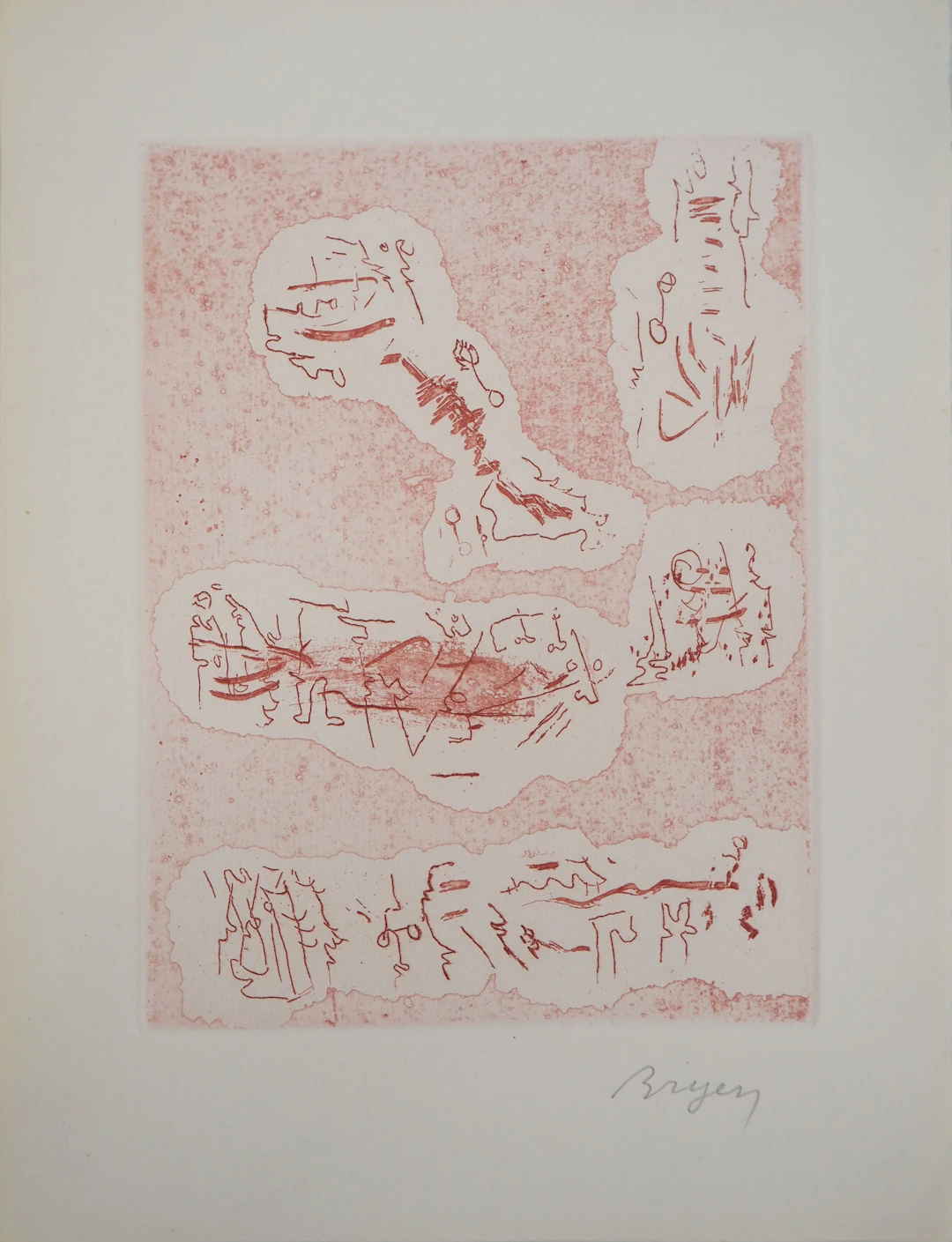 Camille BRYEN - Rêves inconnus , 1956 - Gravure originale signée