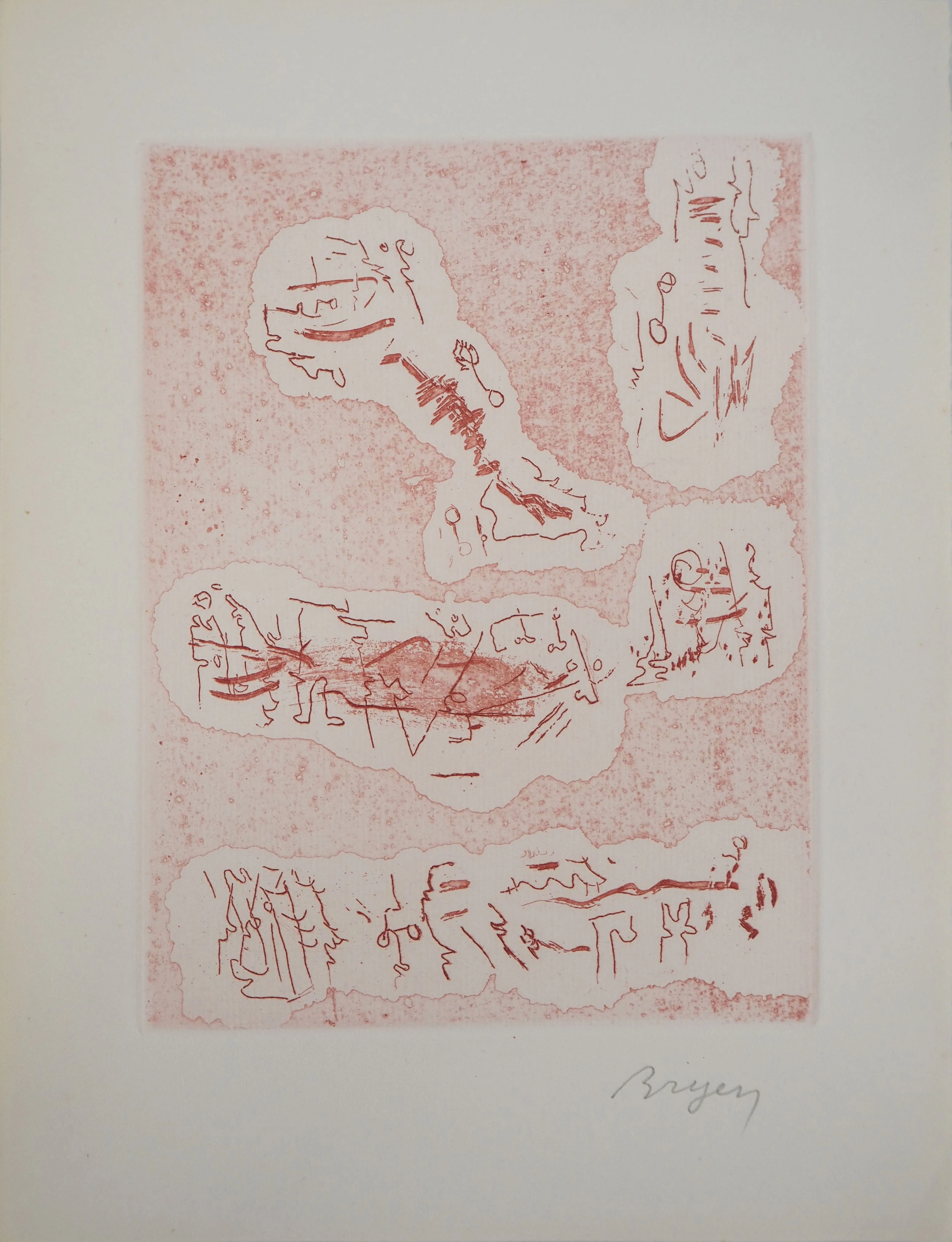 Camille BRYEN - Rêves inconnus , 1956 - Gravure originale signée