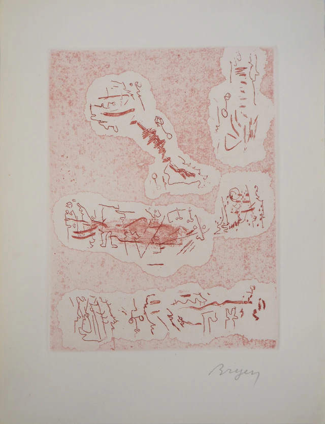 Camille BRYEN - Rêves inconnus , 1956 - Gravure originale signée