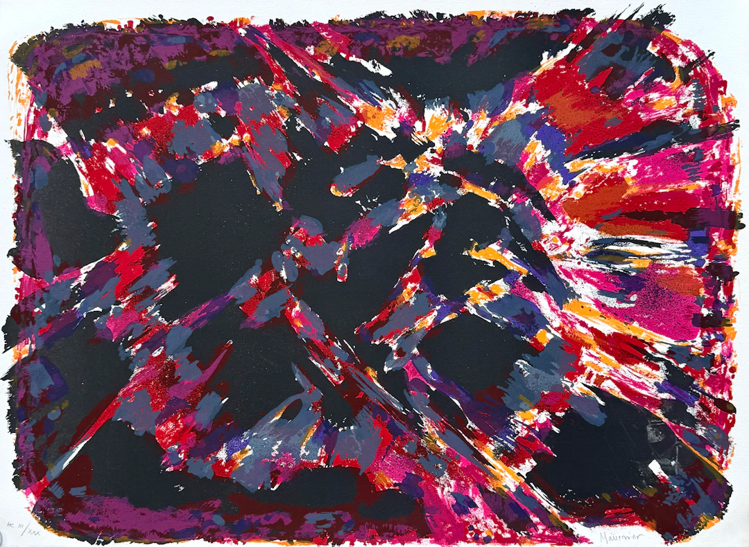 Alfres MANESSIER - Composition abstraite, lithographie originale signée