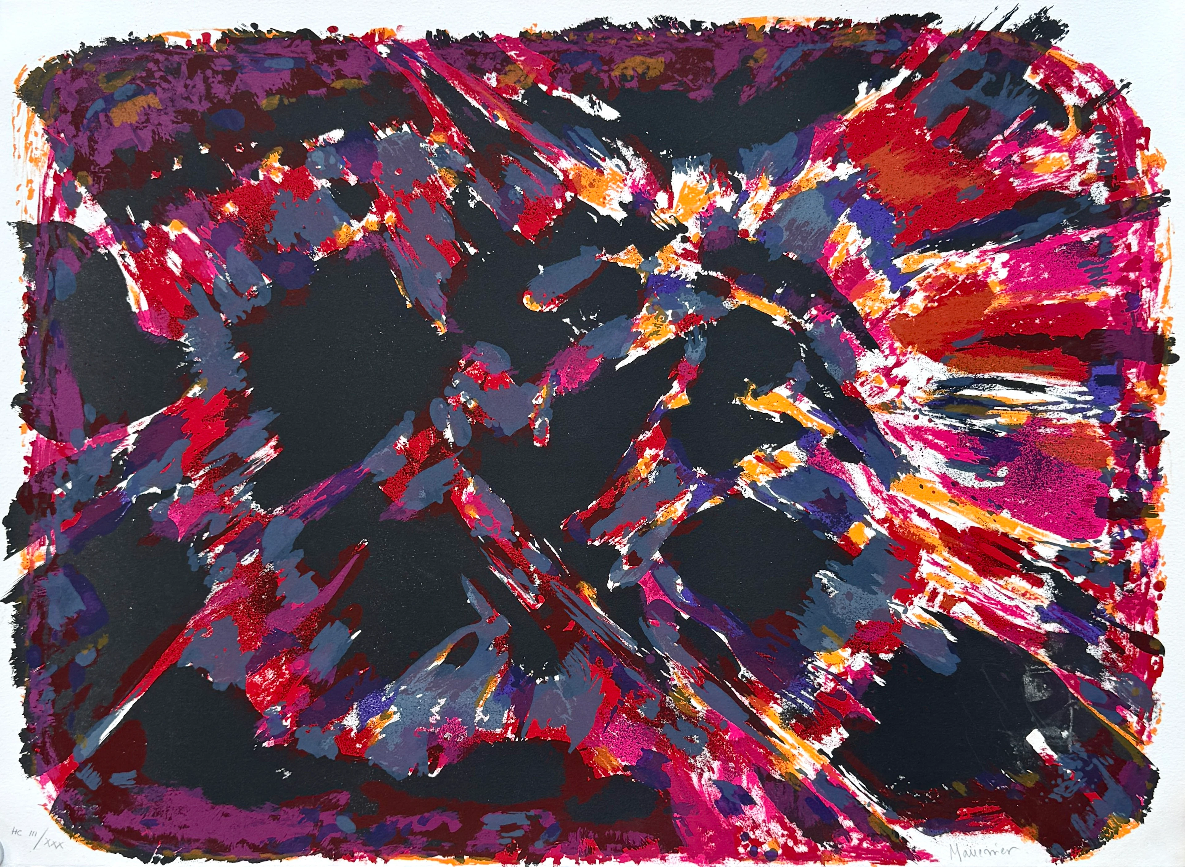 Alfres MANESSIER - Composition abstraite, lithographie originale signée