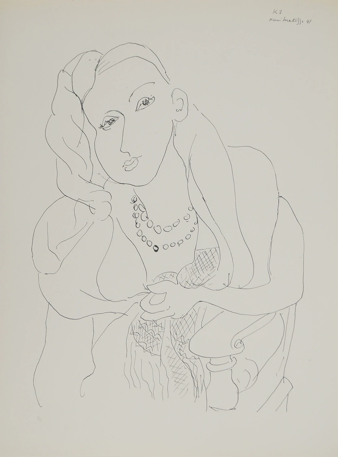 Henri MATISSE : Femme au collier de perles, Lithographie signée