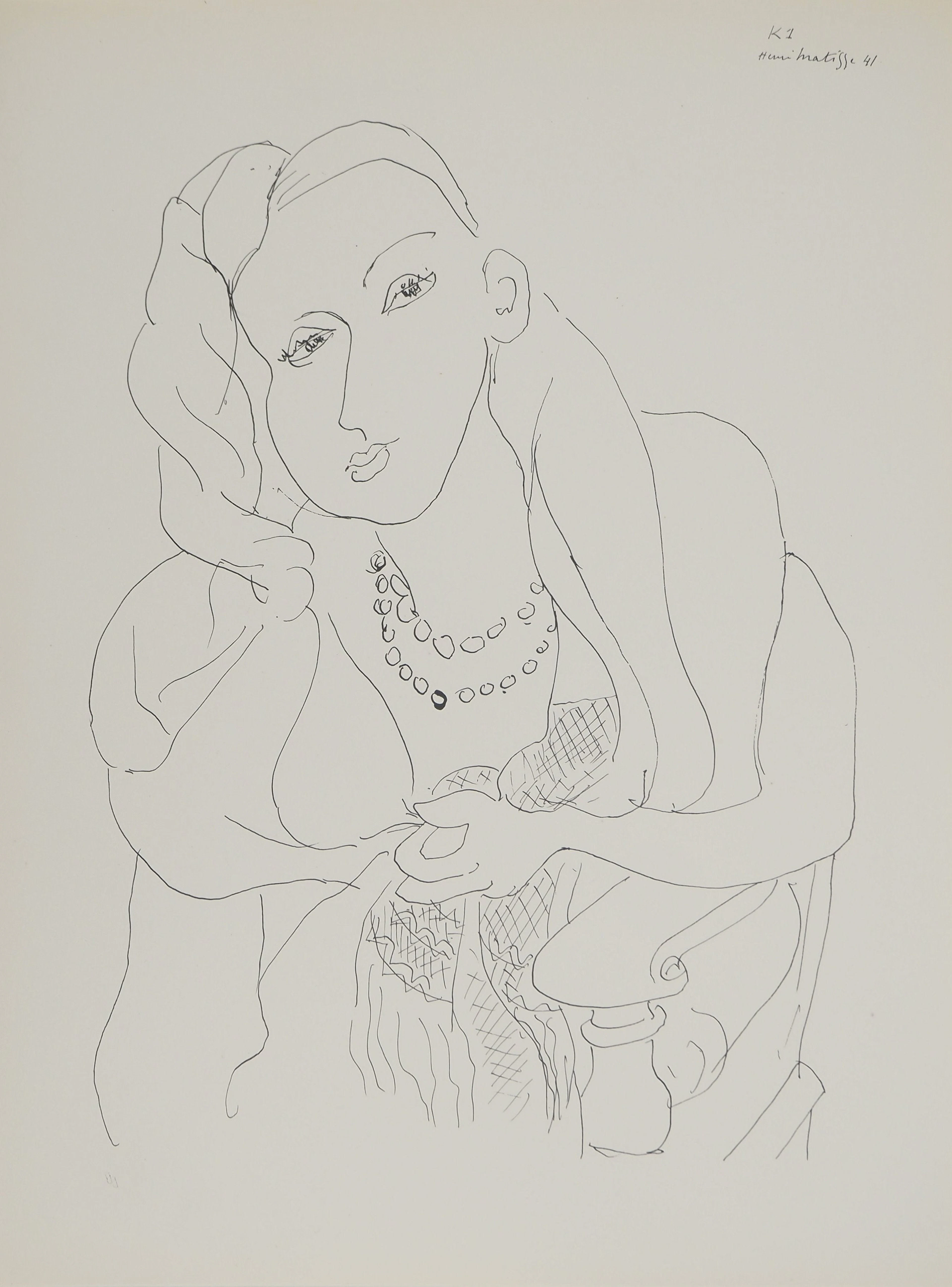Henri MATISSE : Femme au collier de perles, Lithographie signée