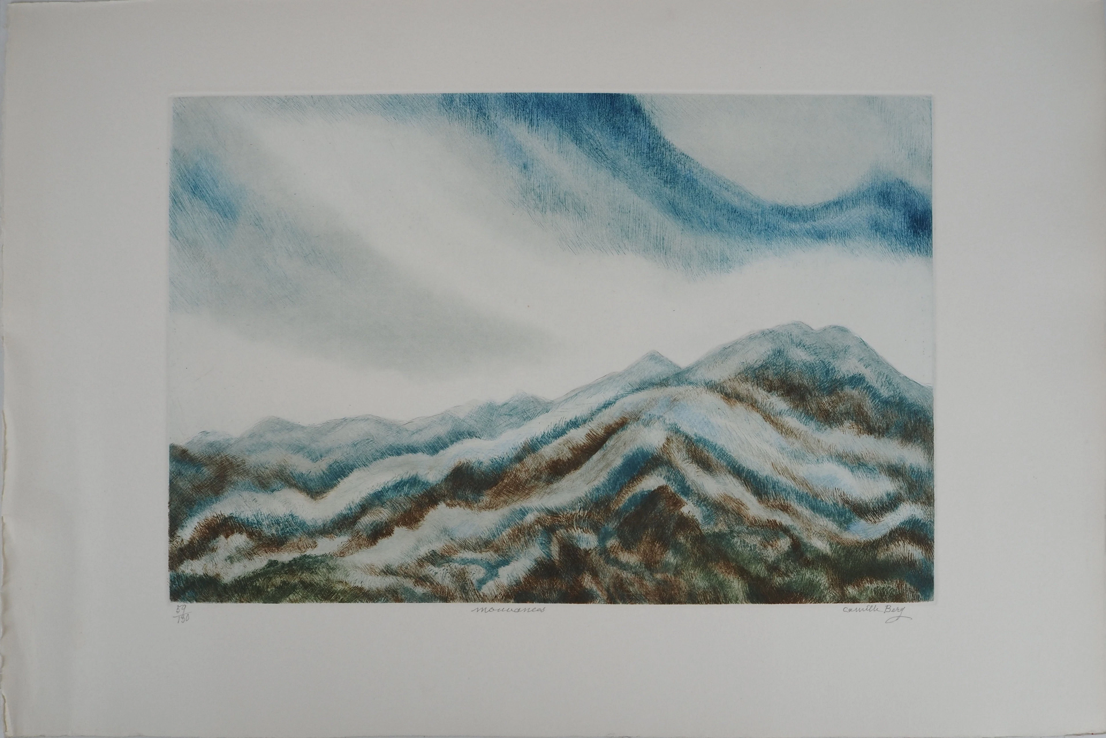 Camille BERG, Mouvances, 1982 - Gravure sur cuivre originale signée