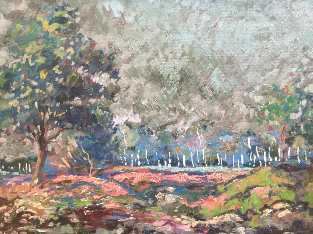 Émile DANCRE - Champrosay-Forêt ,1938 - Huile sur panneau signée