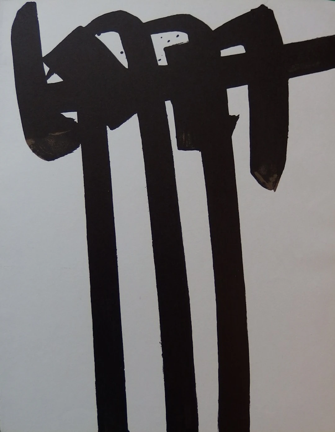 Pierre SOULAGES : Lithographie n°28, 1970 - Lithographie originale