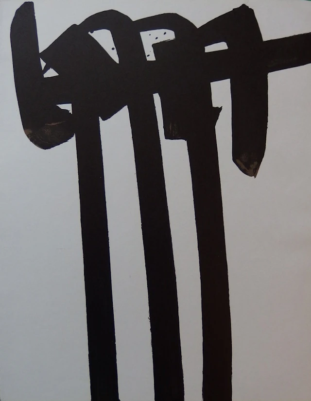 Pierre SOULAGES : Lithographie n°28, 1970 - Lithographie originale
