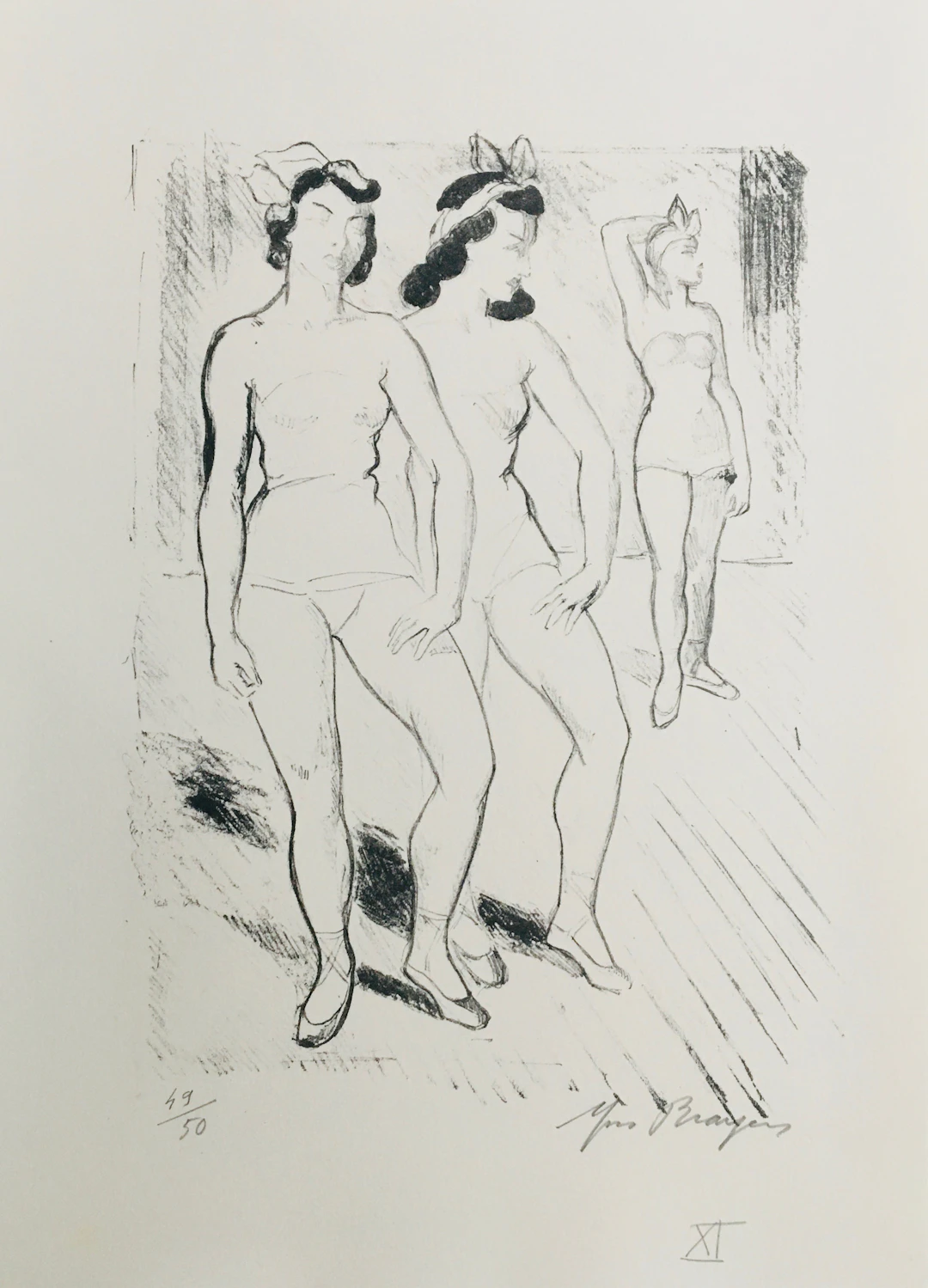 Yves BRAYER - Figures de ballet, 1969 - Lithographie signée au crayon