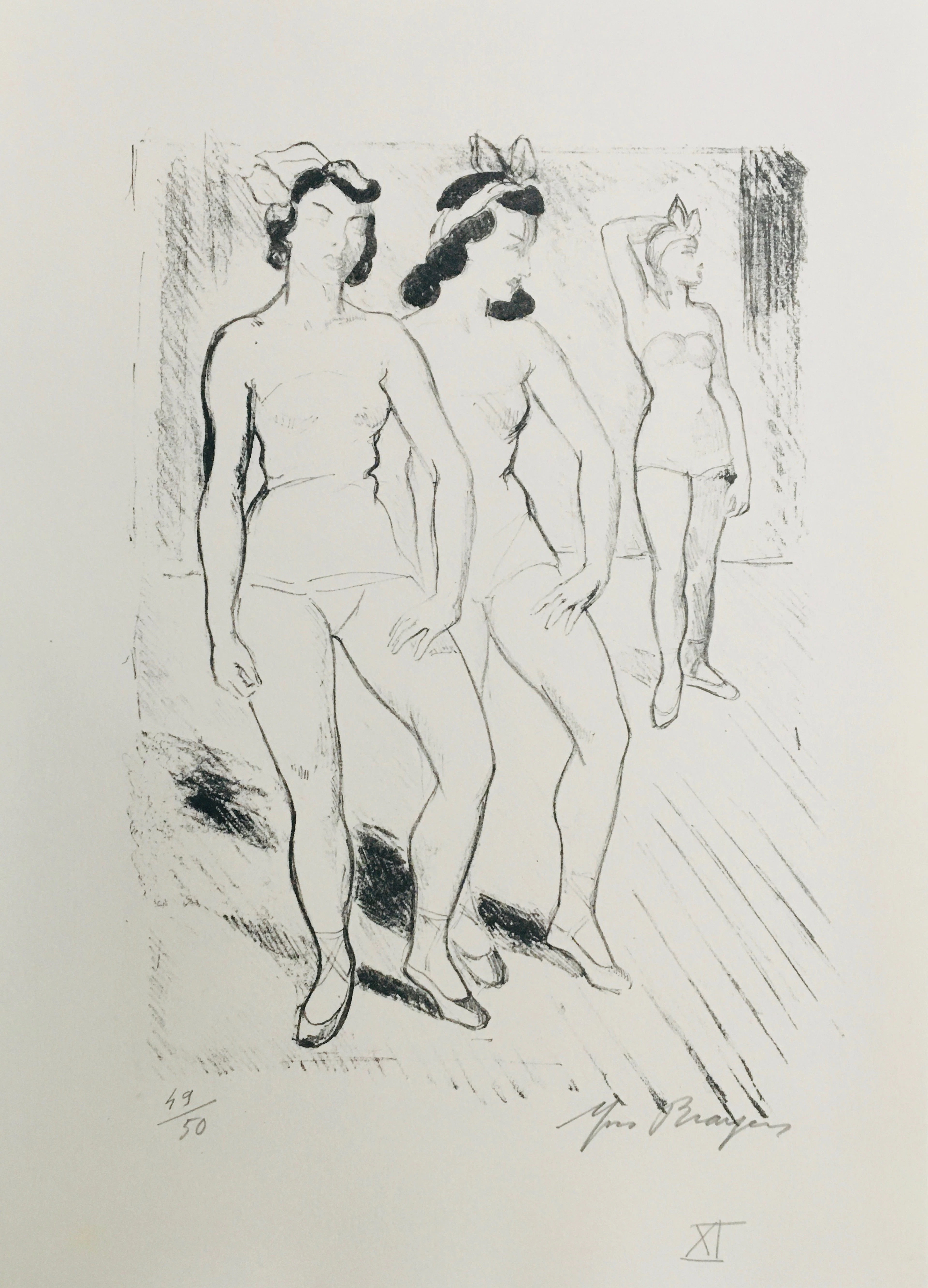Yves BRAYER - Figures de ballet, 1969 - Lithographie signée au crayon