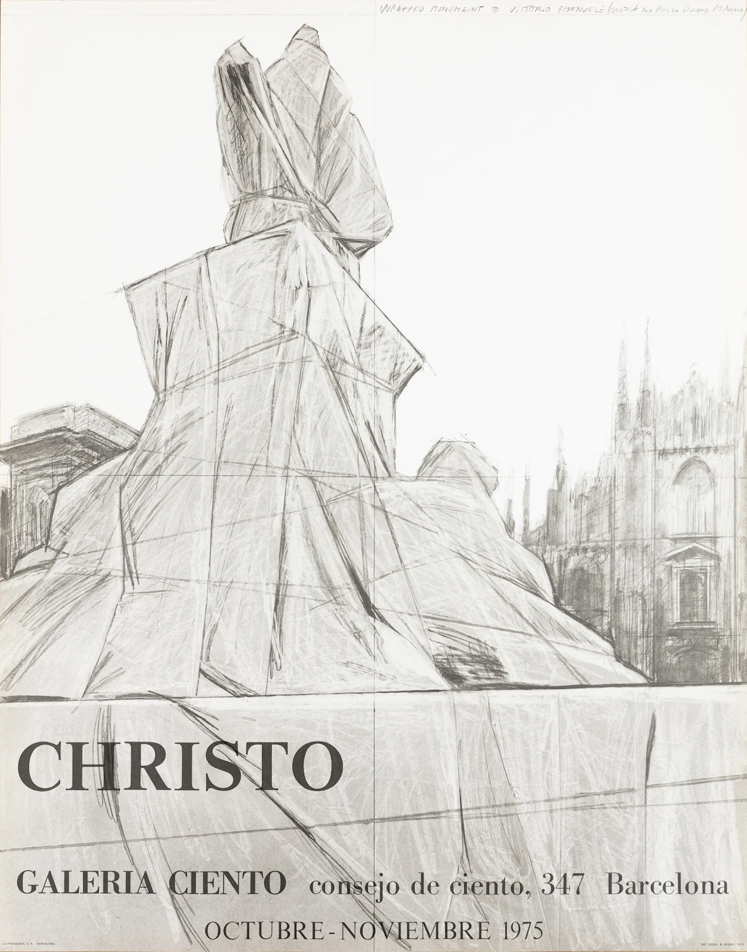 CHRISTO : Milano Piazza del Duomo - Affiche originale d’époque