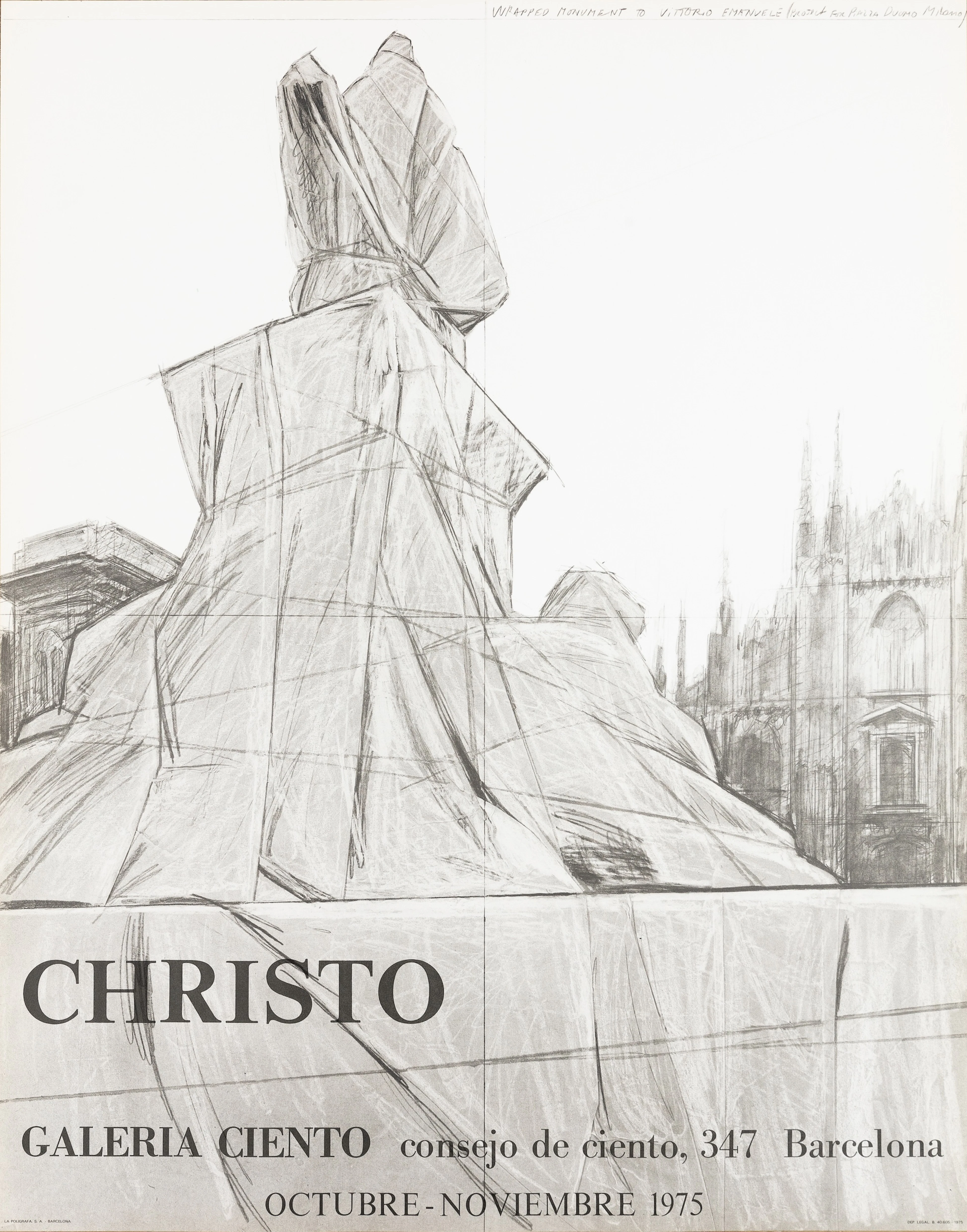 CHRISTO : Milano Piazza del Duomo - Affiche originale d’époque