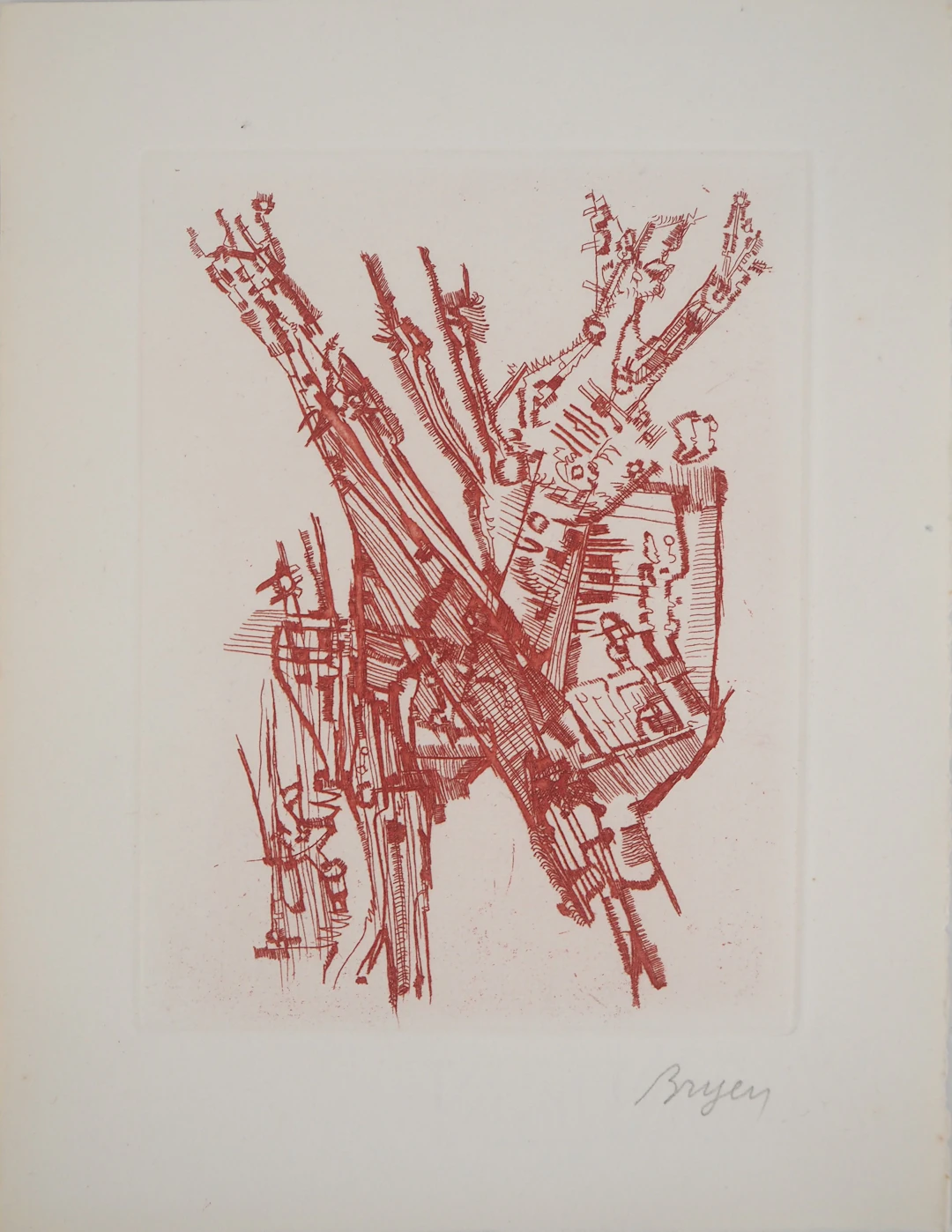 Camille BRYEN - Paysage abstrait, 1956 - Gravure originale signée