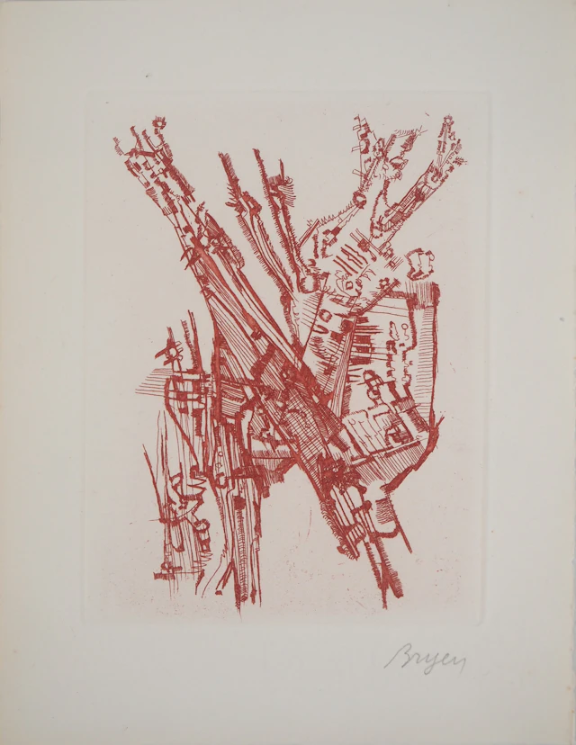 Camille BRYEN - Paysage abstrait, 1956 - Gravure originale signée