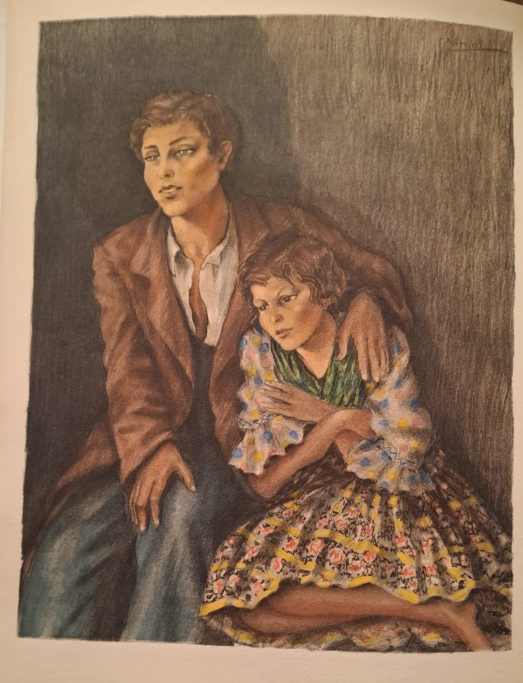 Edouard Jules Chimot - Juan et Rosita - Lithographie originale signée