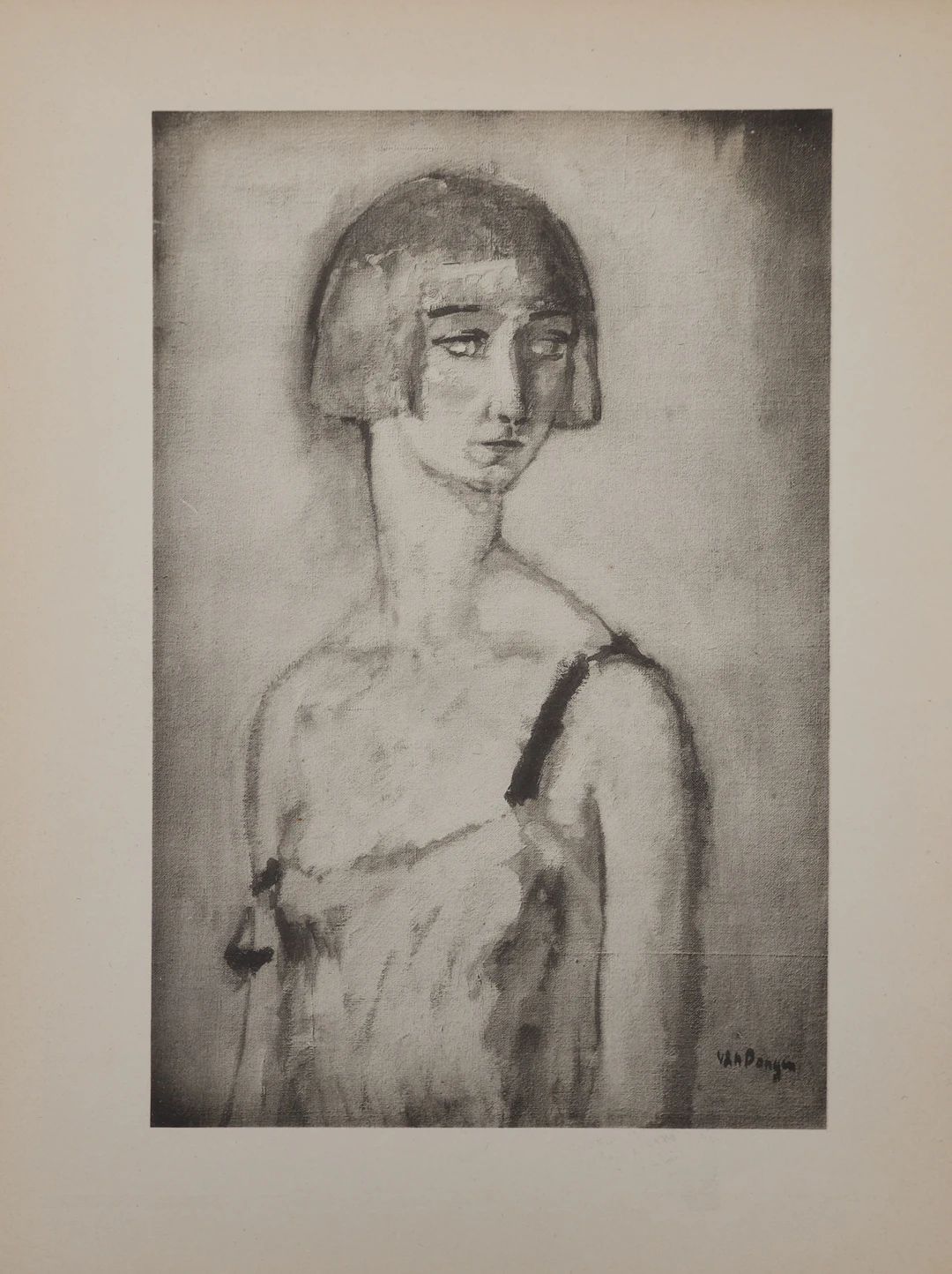 Kees VAN DONGEN : Jeune fille pensive, Gravure signée